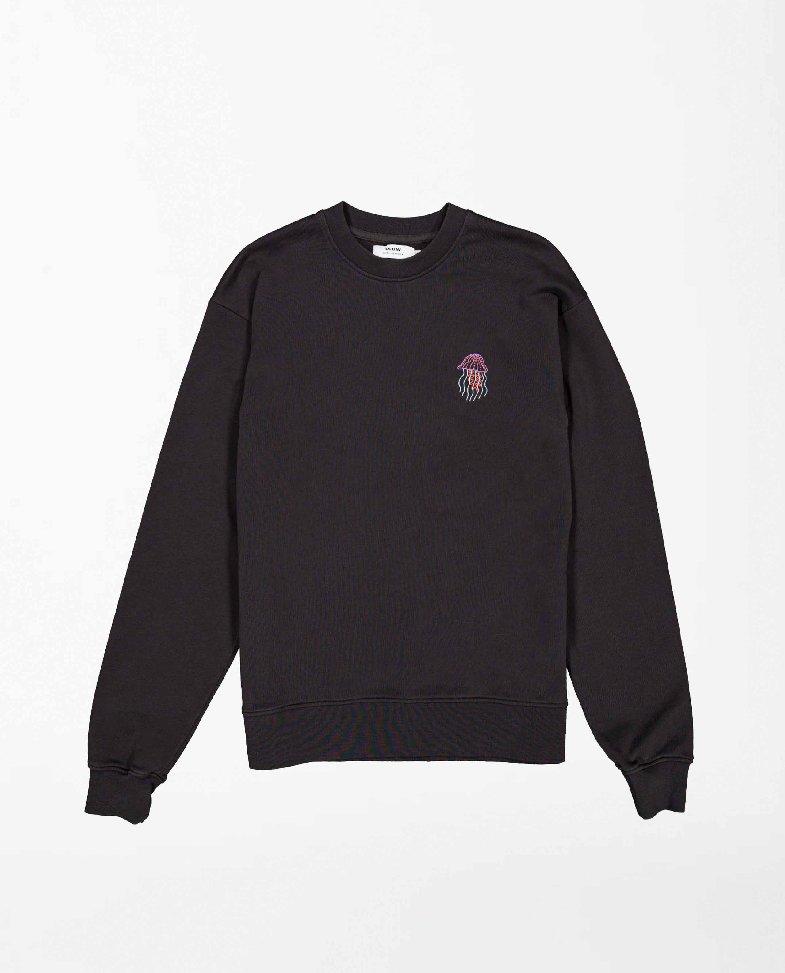 marché commun sweatshirt imprimé en coton bio noir olow