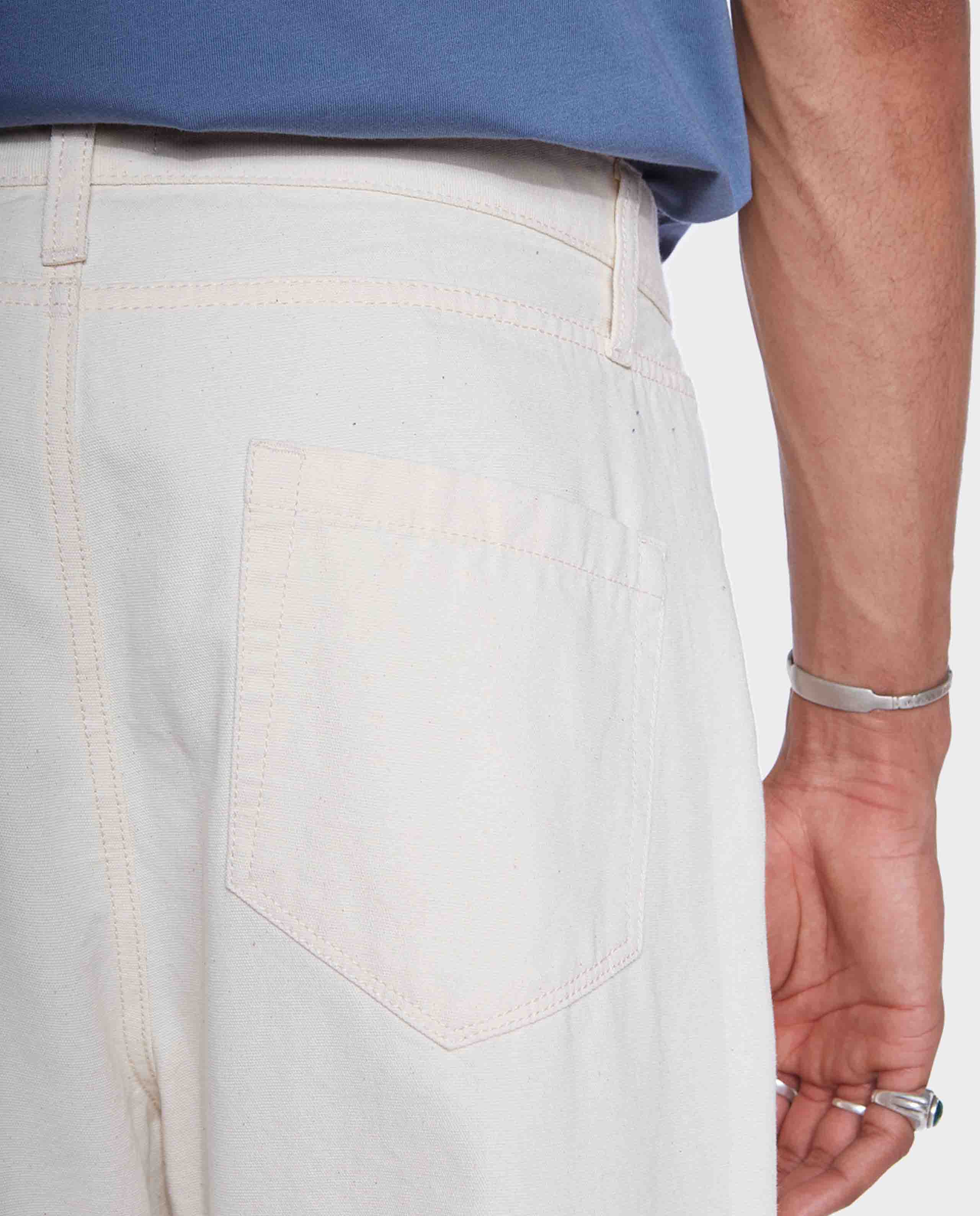 Marché Commun Pantalon droit en coton bio écru olow