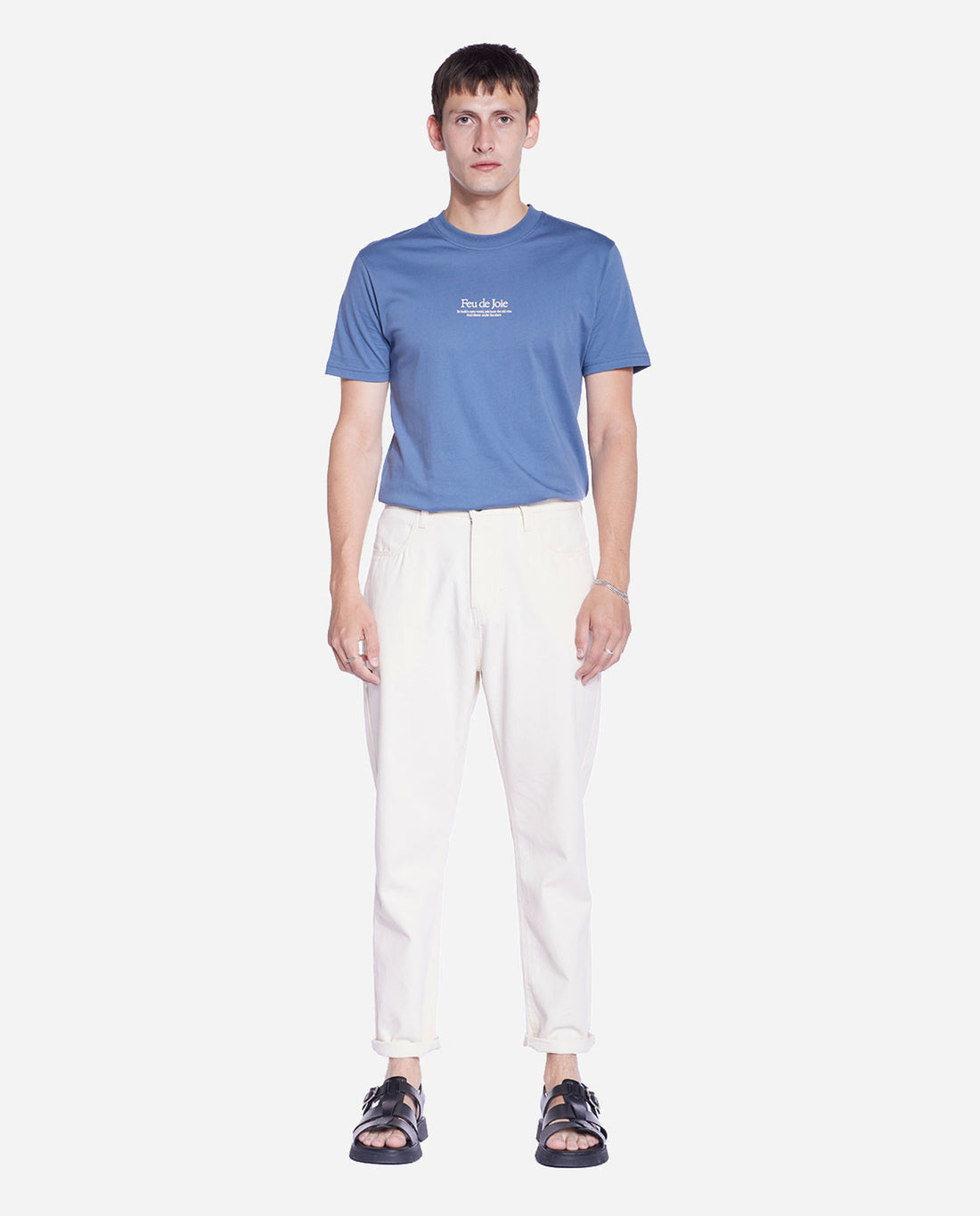 Marché Commun Pantalon droit en coton bio écru olow