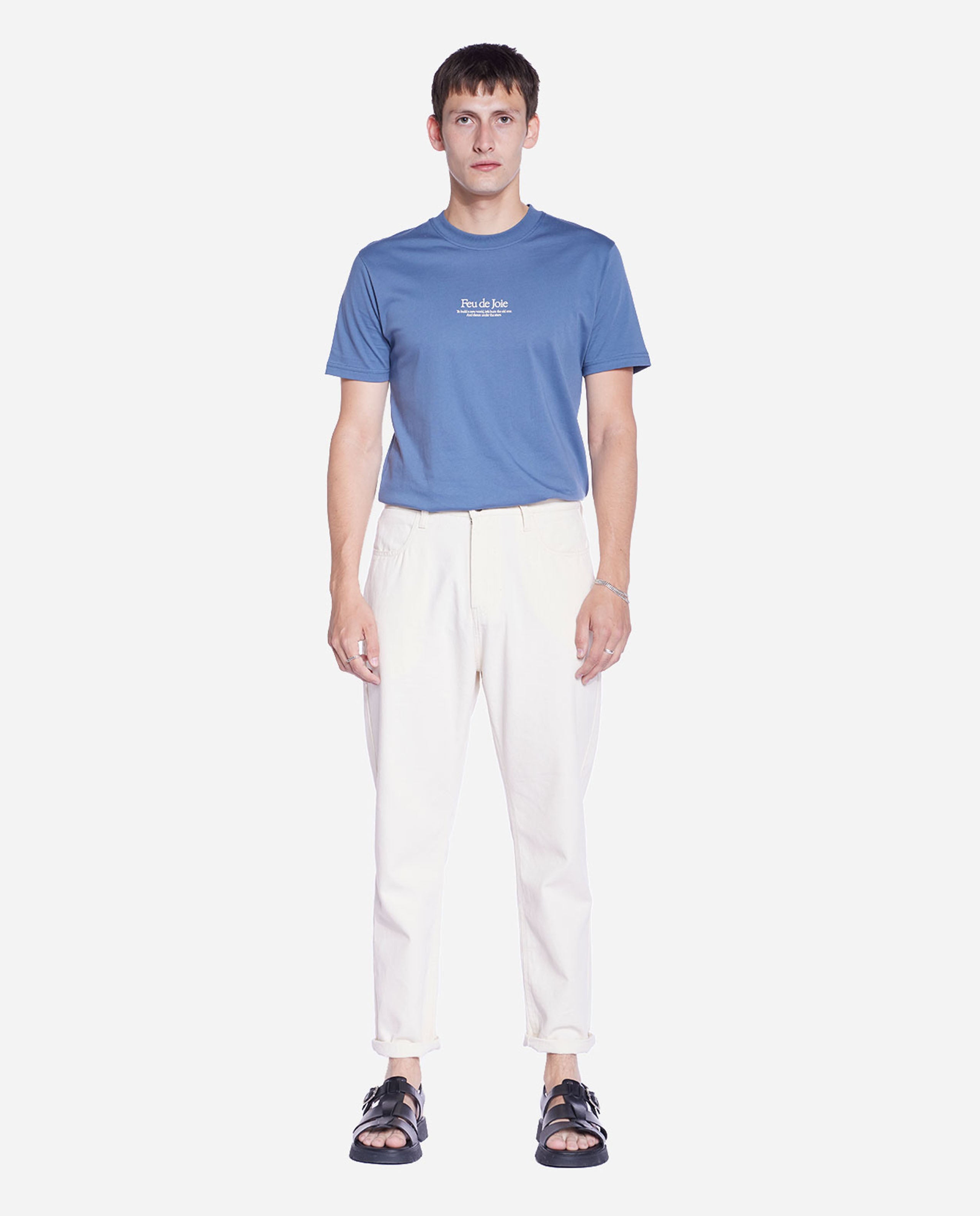 Marché Commun Pantalon droit en coton bio écru olow