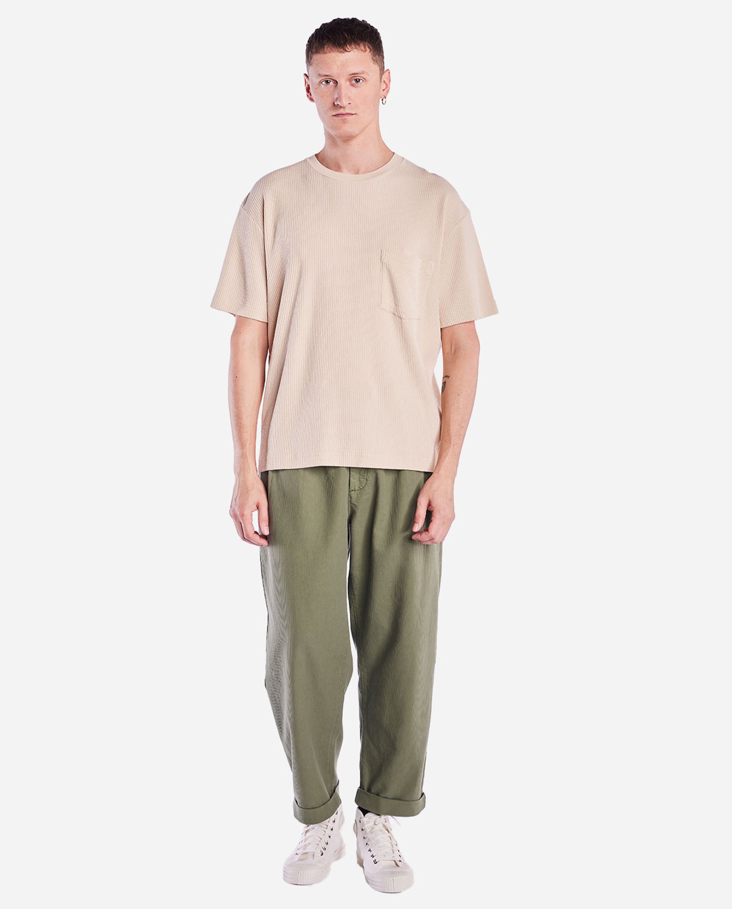 marché commun tshirt loose cotele creme olow