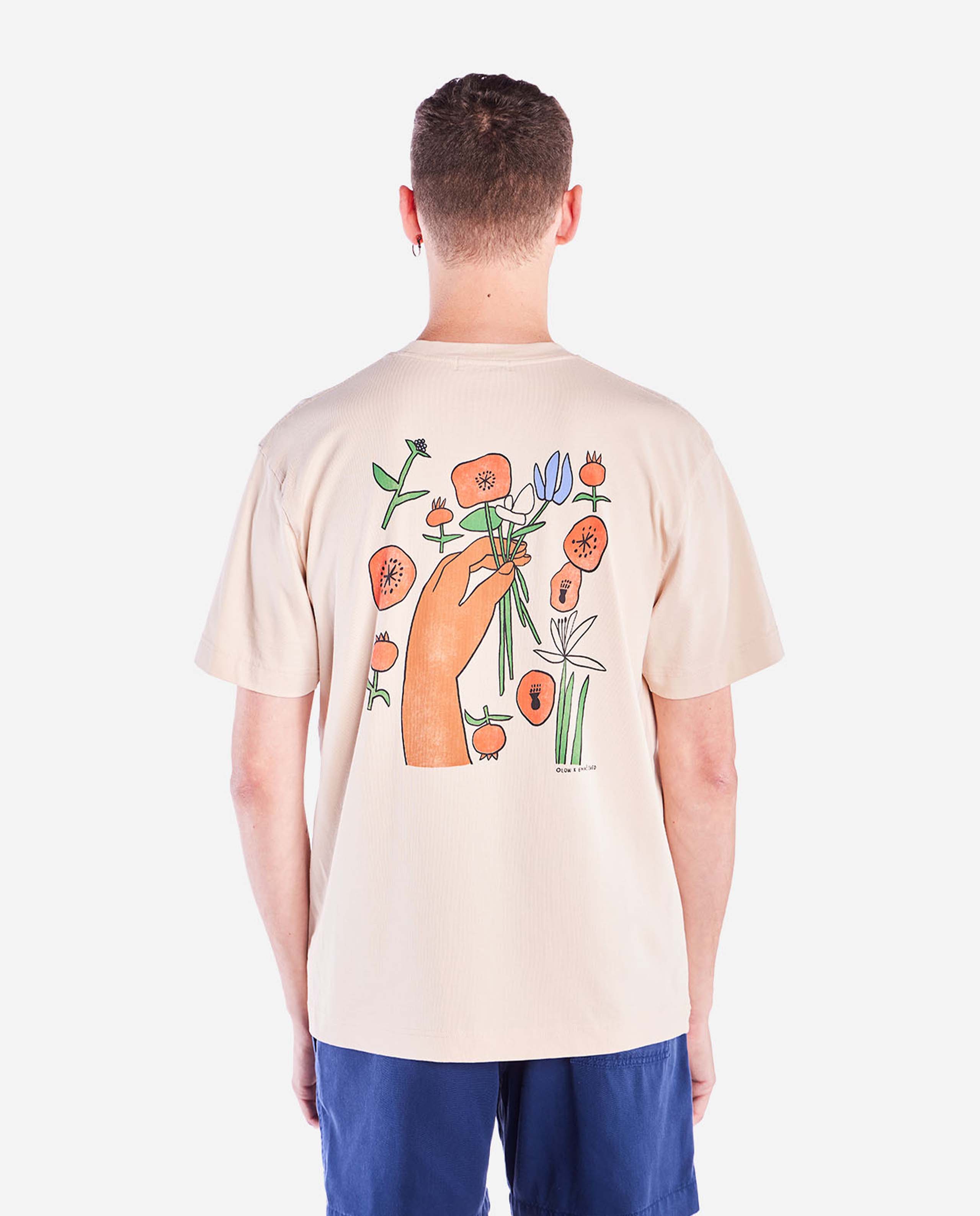 marché commun tshirt imprimé en coton bio creme olow