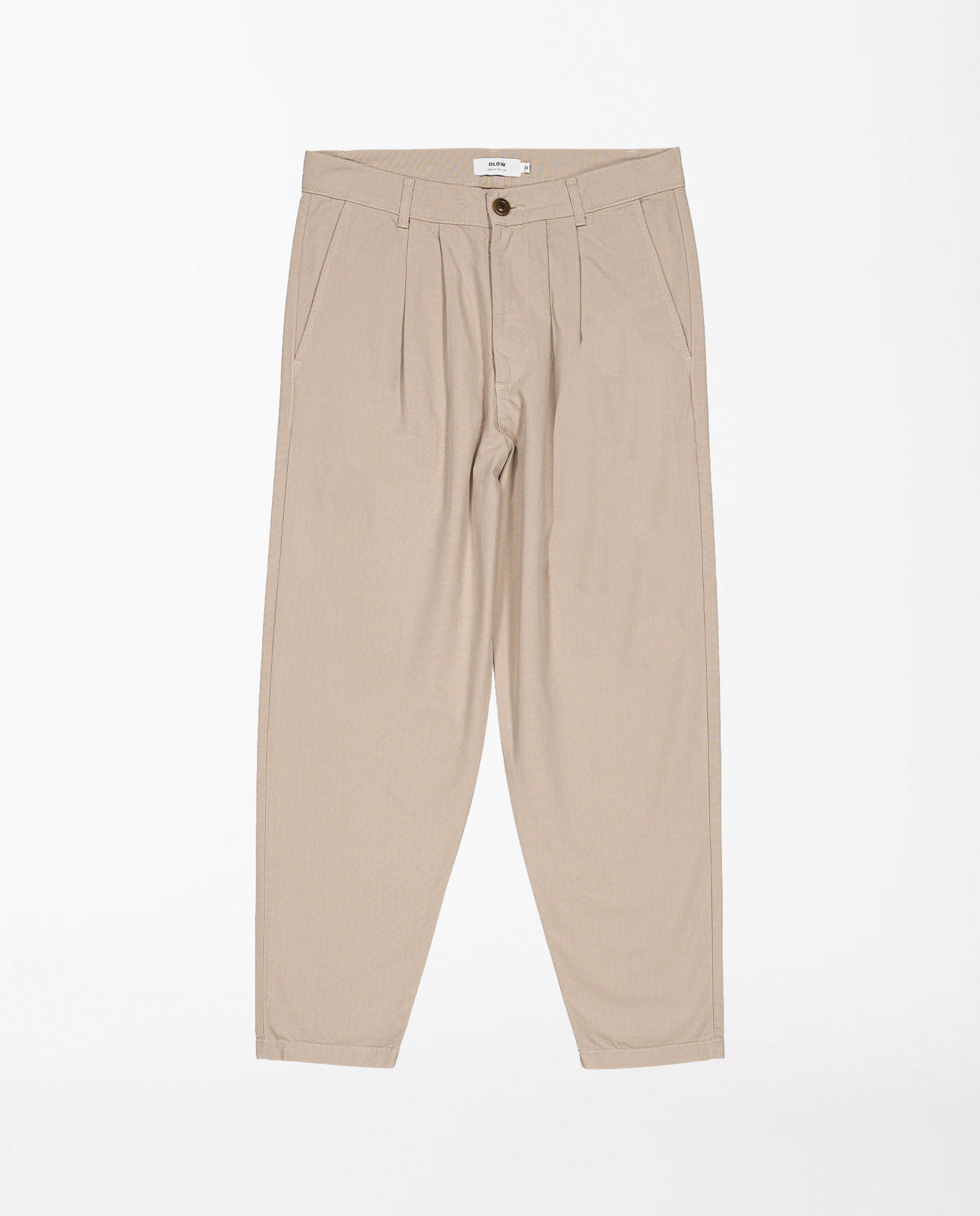 marché commun pantalon à pinces en coton bio beige olow