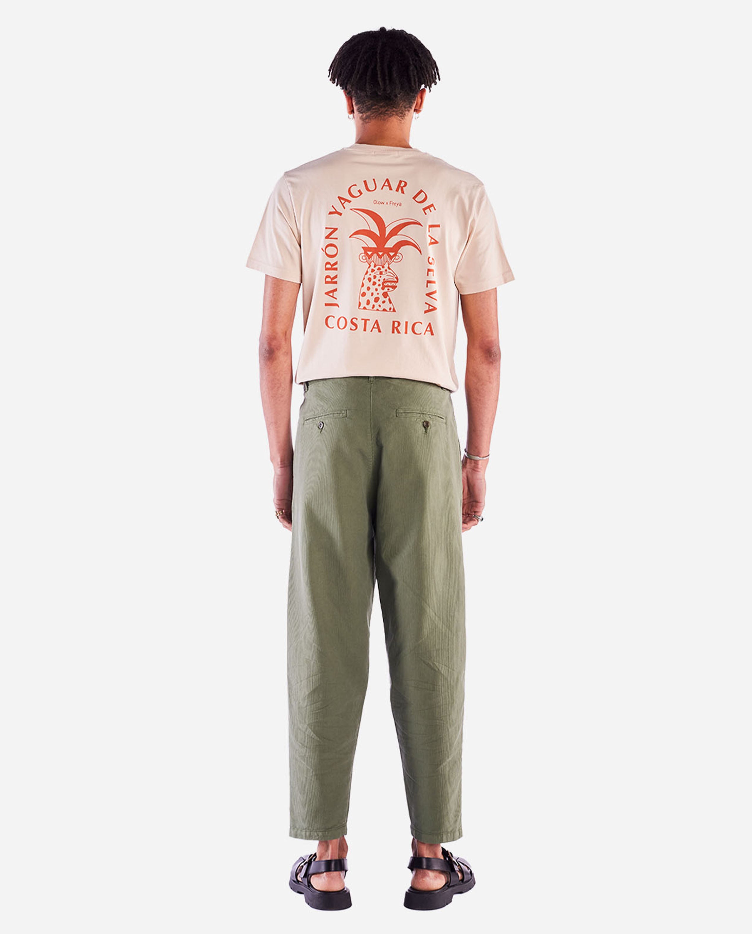 marché commun pantalon a pinces en coton bio kaki olow