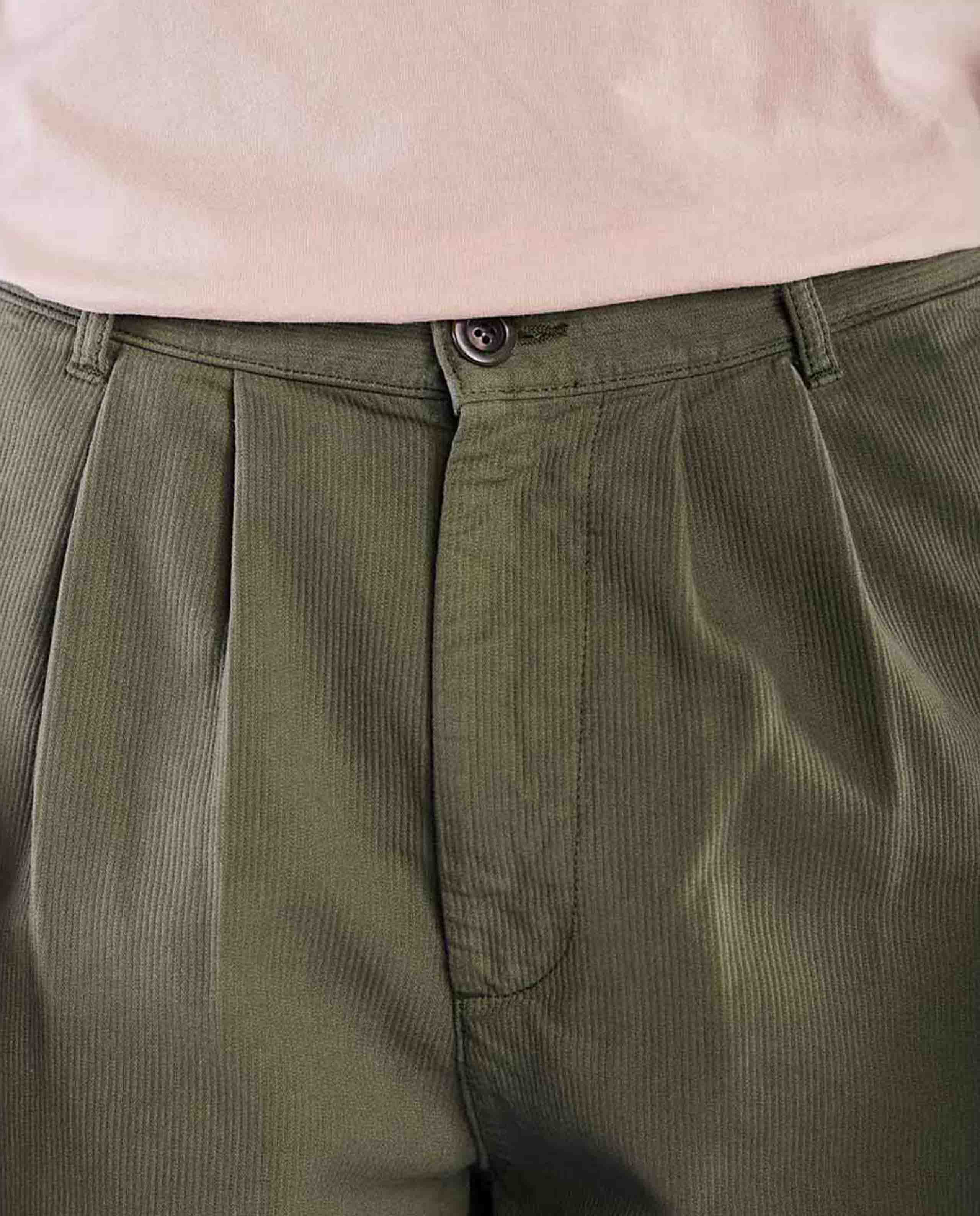 marché commun pantalon a pinces en coton bio kaki olow