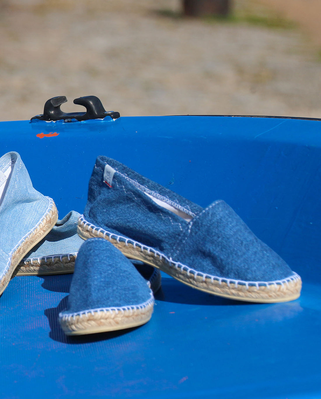 Espadrilles en jean upcyclé