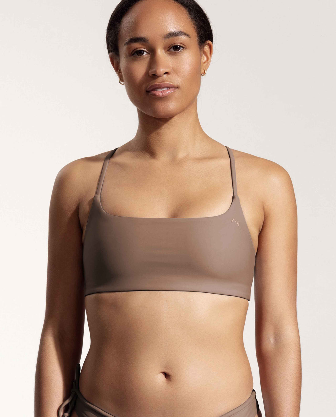 marché commun haut de maillot bandeau avec bretelles taupe oy surf