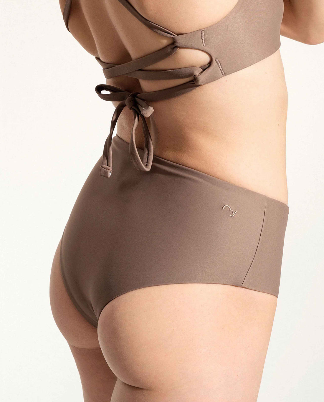 marché commun bas de maillot de bain taille haute taupe oy surf