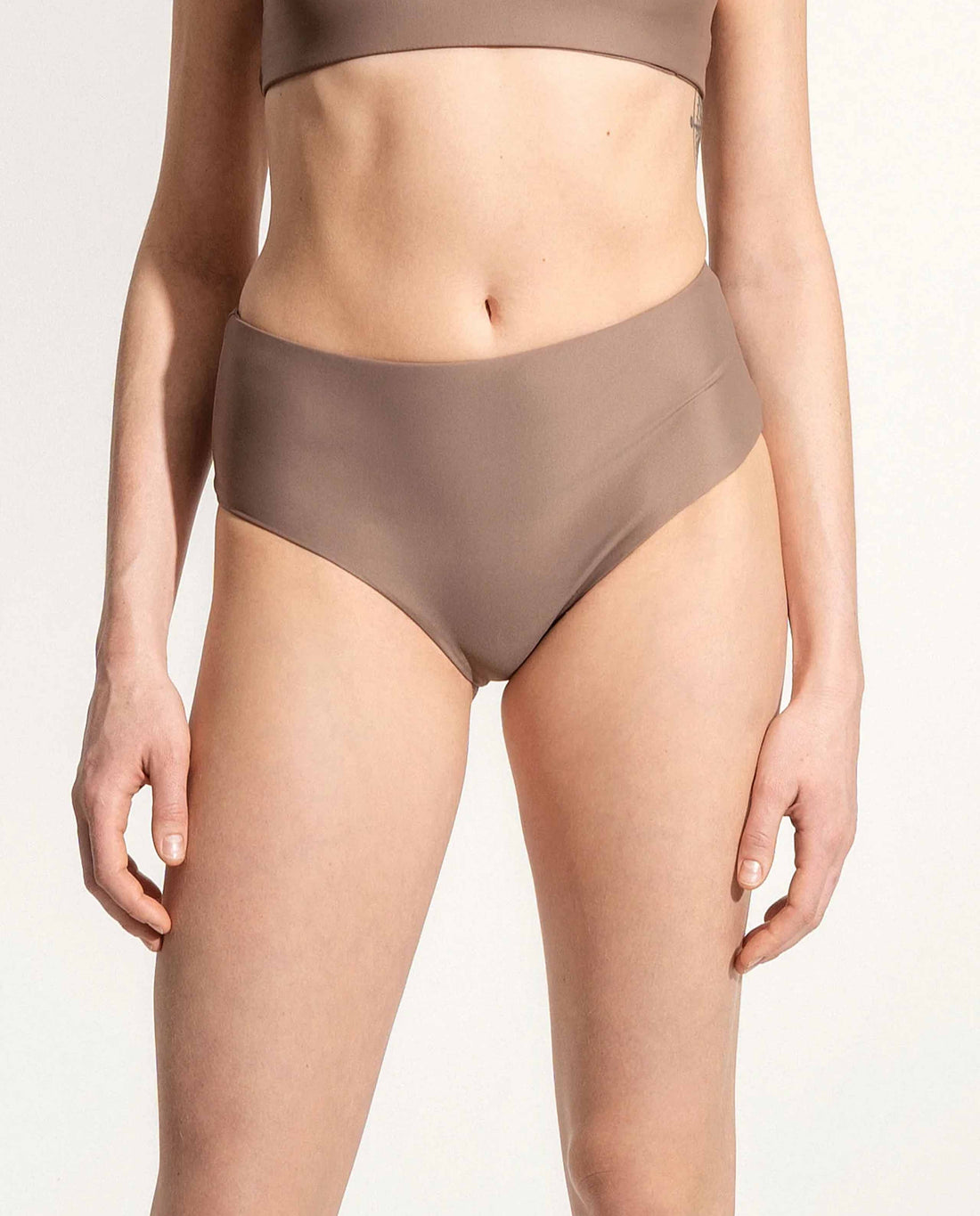 marché commun bas de maillot de bain taille haute taupe oy surf