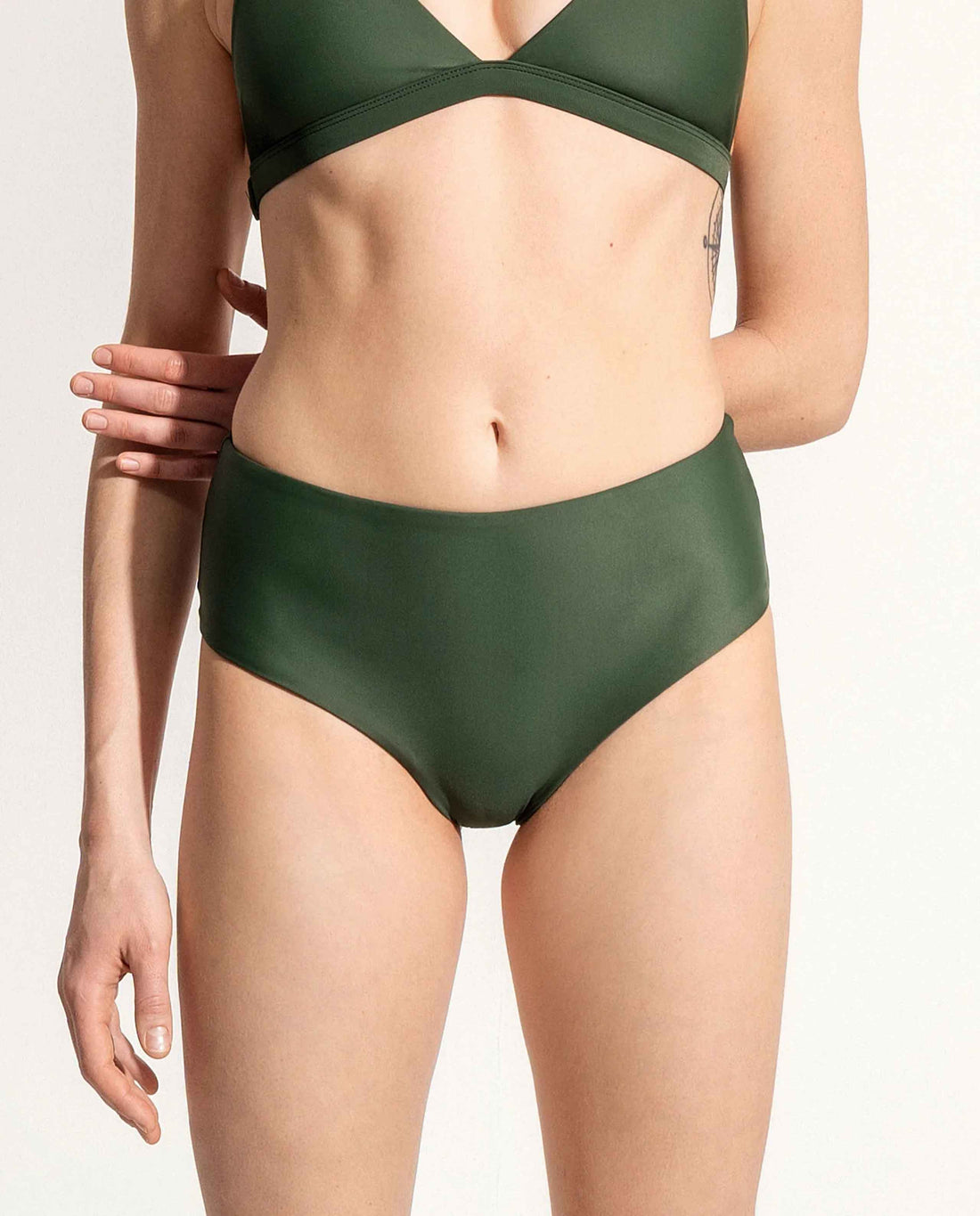 marché commun bas de maillot taille haute vert foncé oy surf