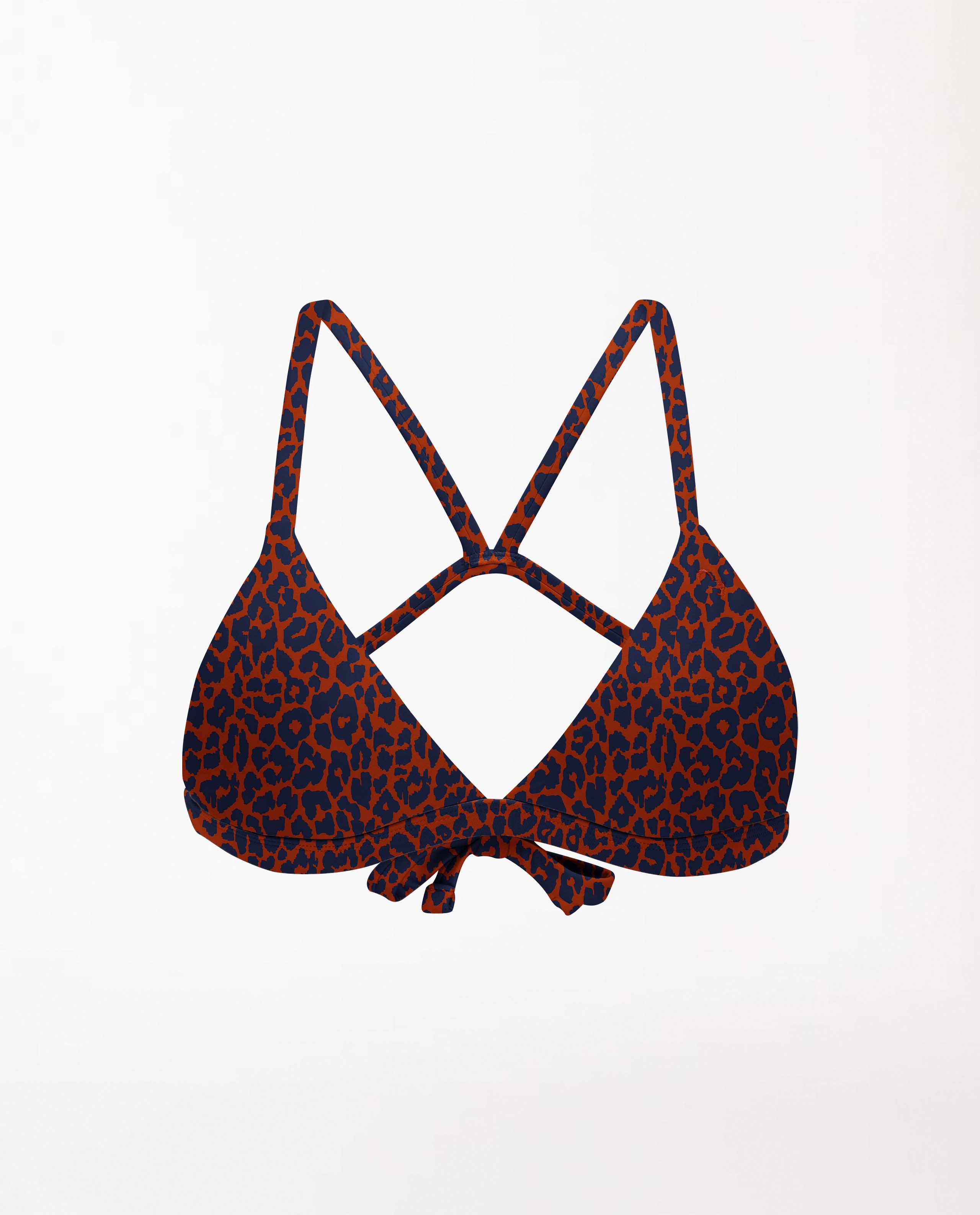 marché commun oy surf haut maillot triangle recyclé imprimé léopard bleu rouge