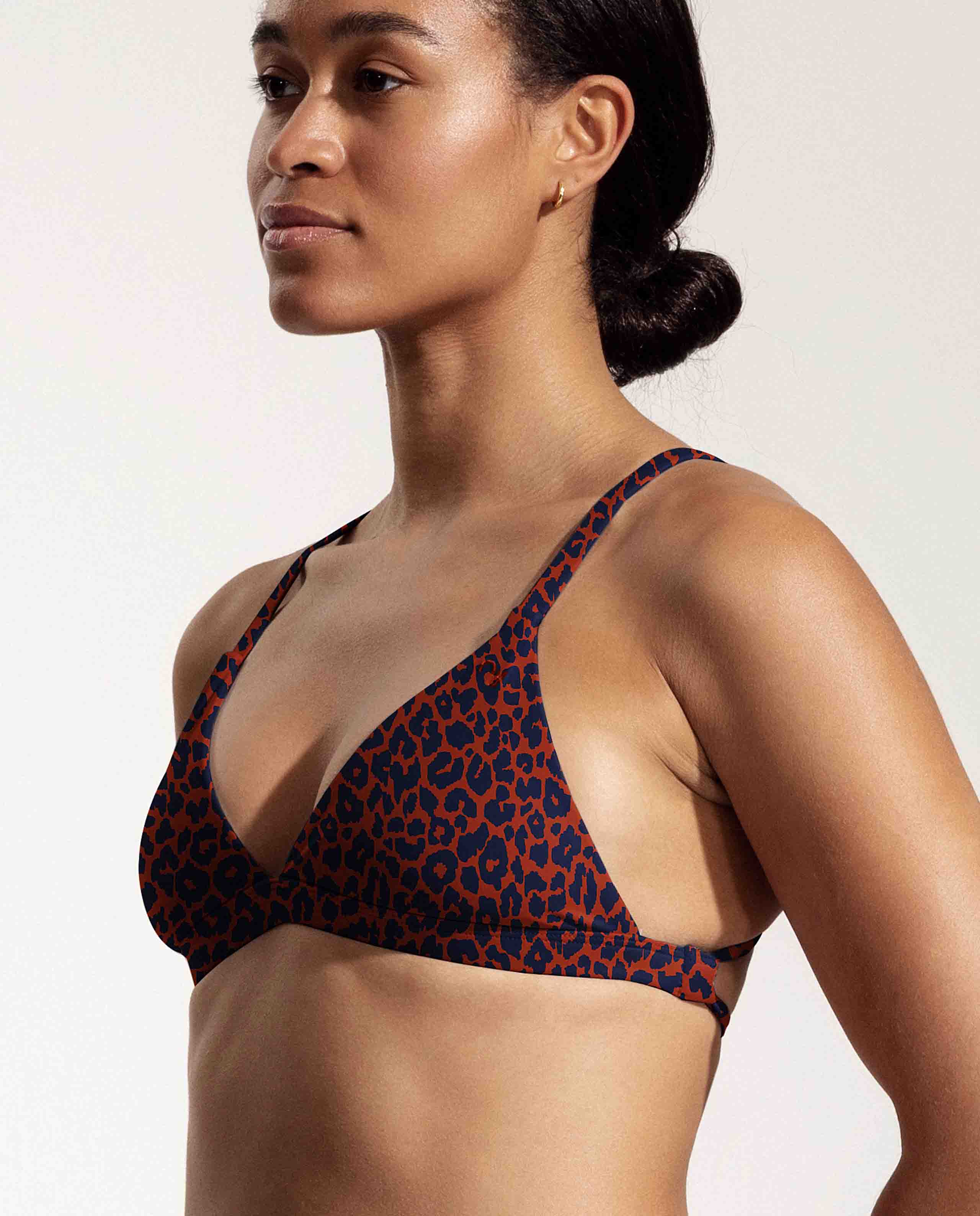 marché commun oy surf haut maillot triangle recyclé imprimé léopard bleu rouge