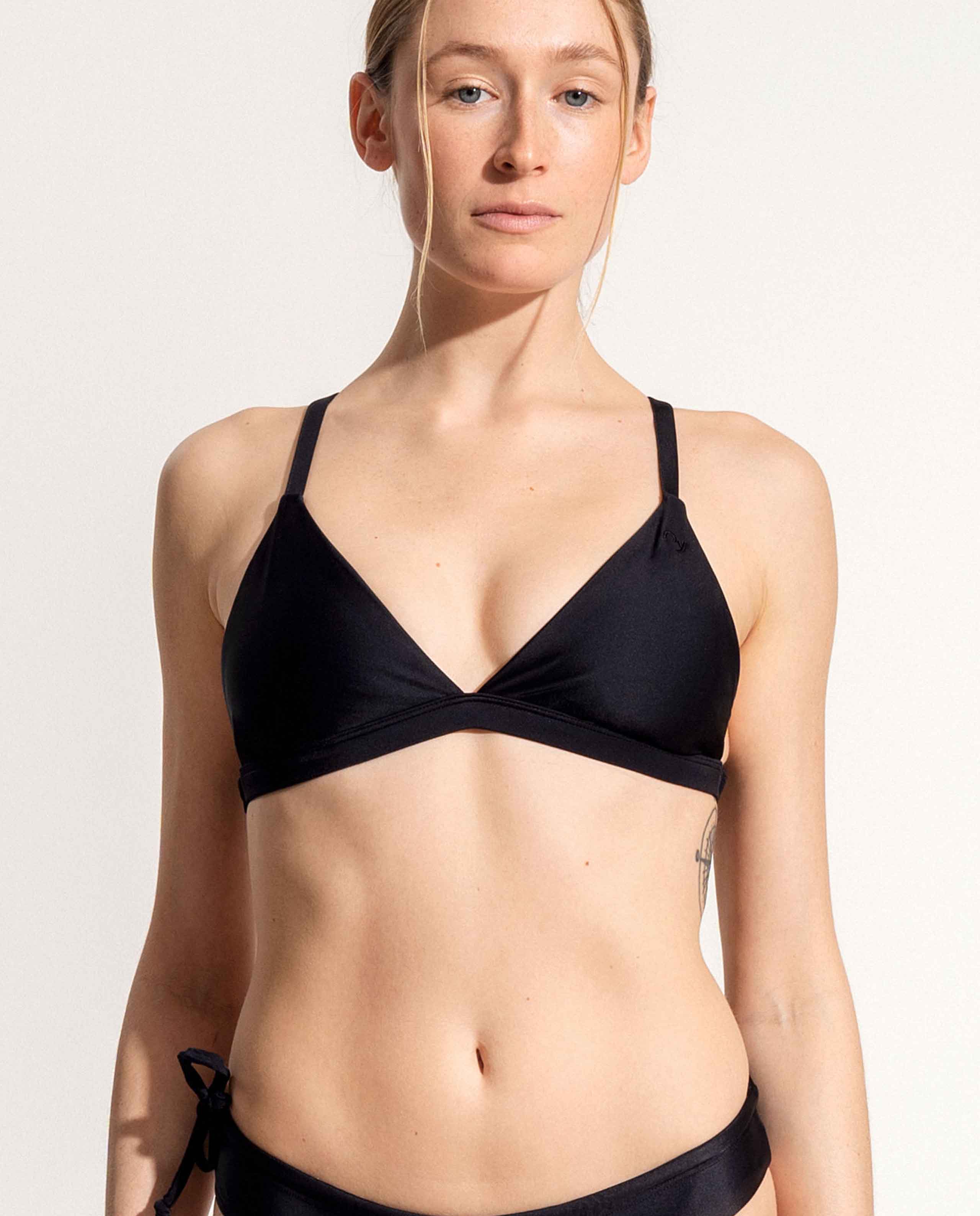 marché commun oy surf haut de maillot triangle recyclé noir