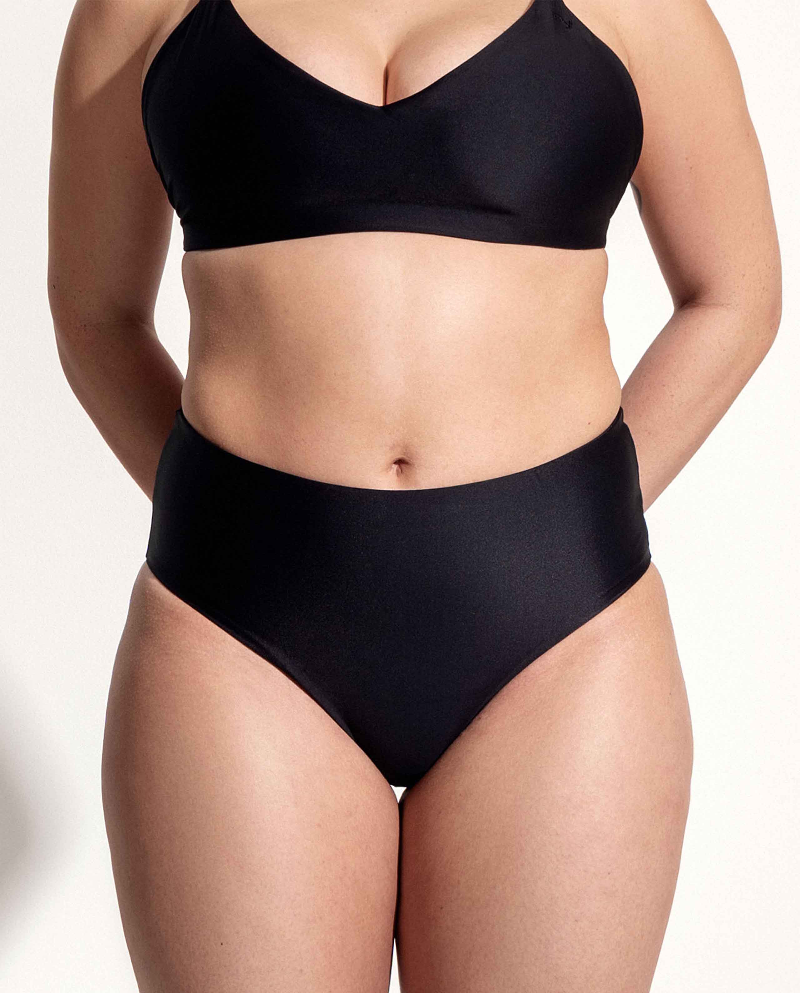 marché commun oy surf bas de maillot taille haute recyclé noir