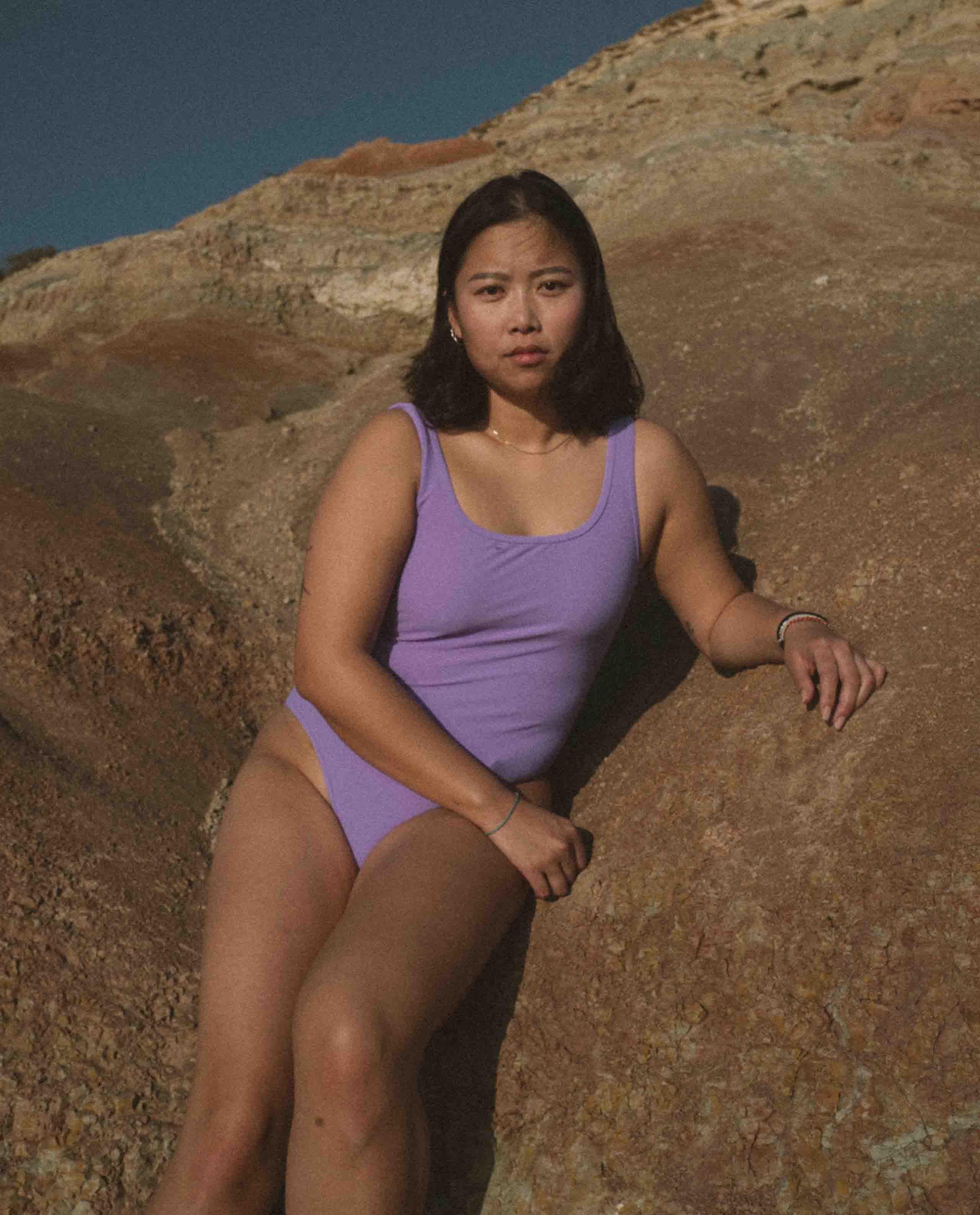 marché commun oy surf maillot de bain femme une pièce dos nu recyclé en éponge lila