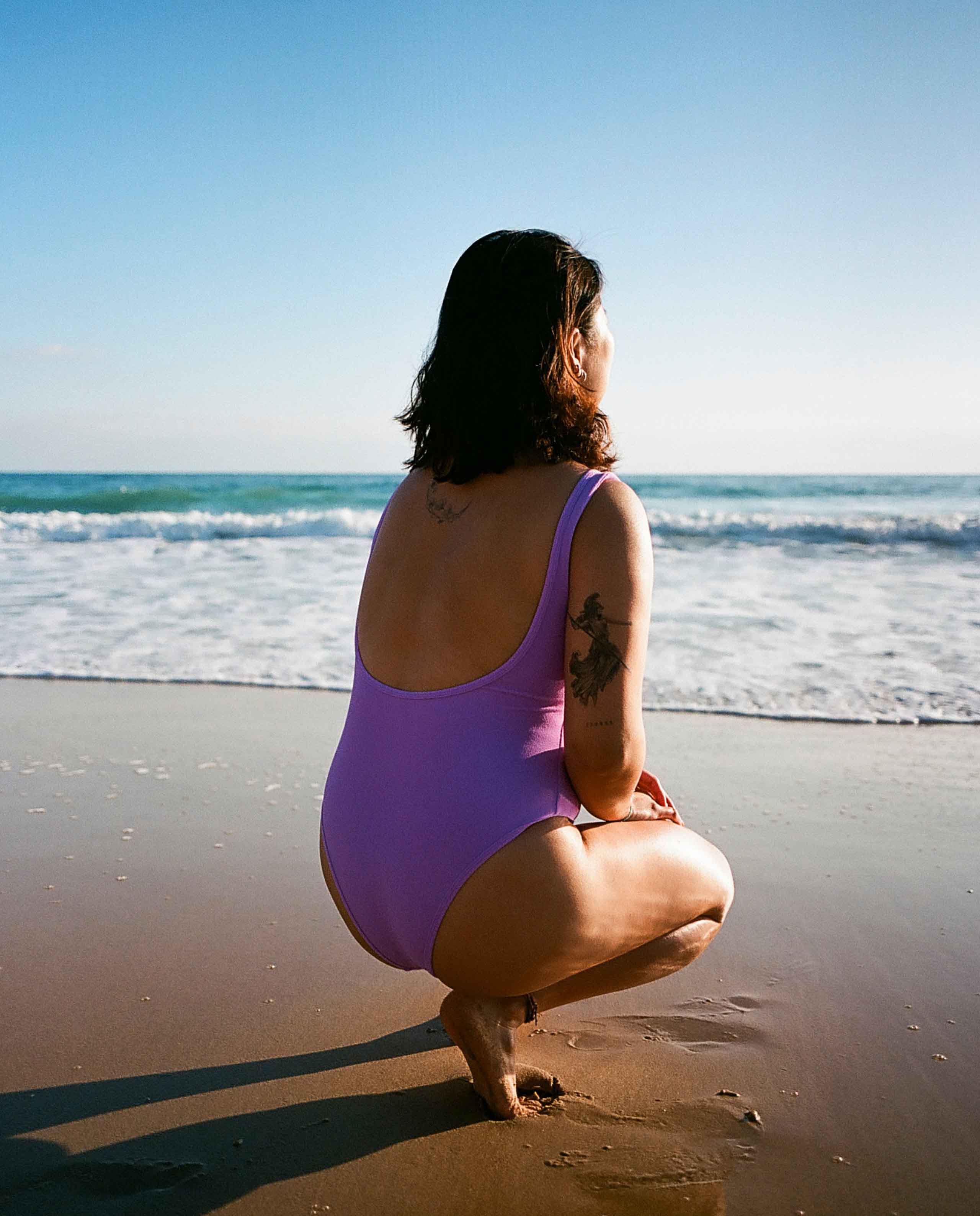 marché commun oy surf maillot de bain femme une pièce dos nu recyclé en éponge lila