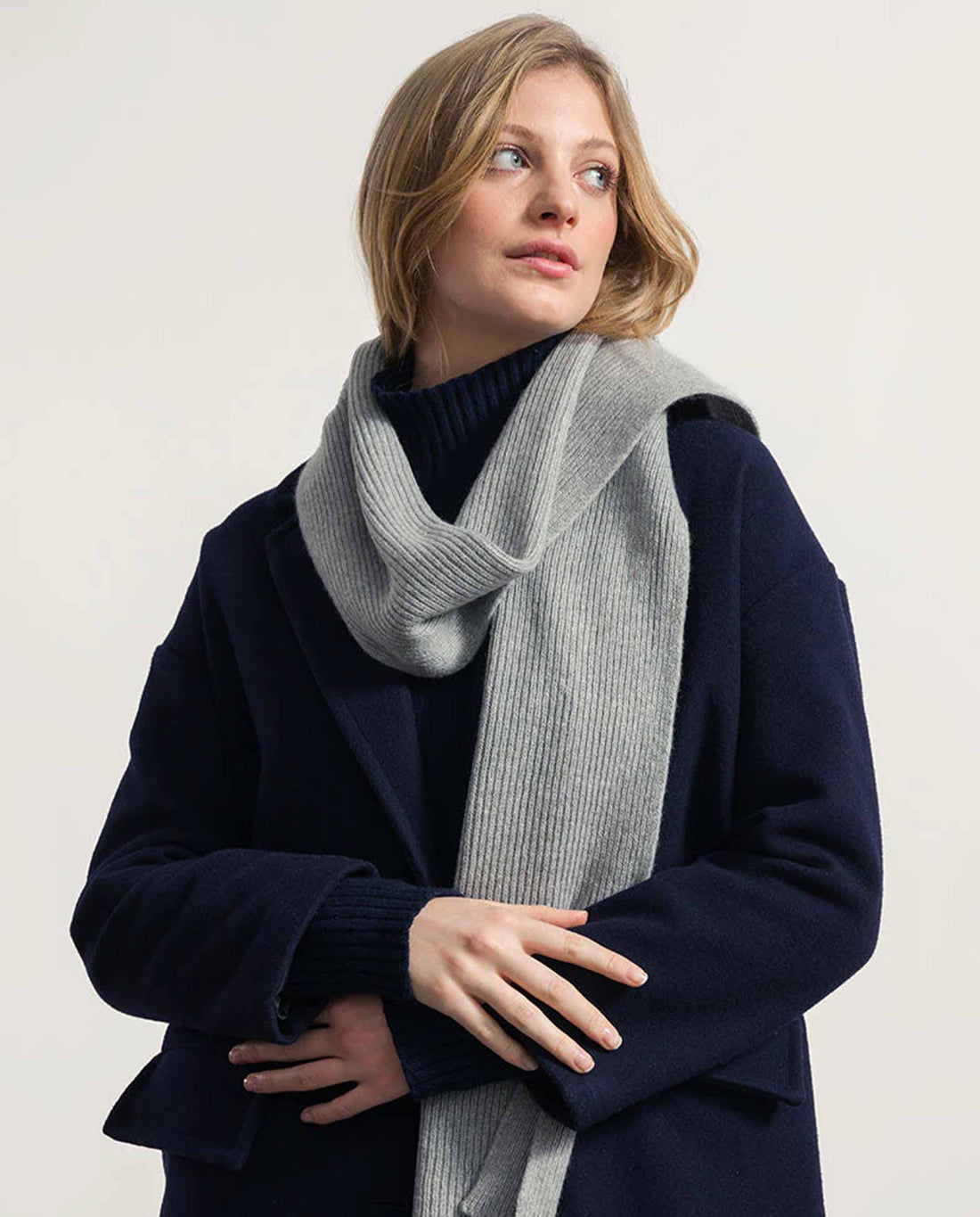 Écharpe en cachemire et laine recyclés