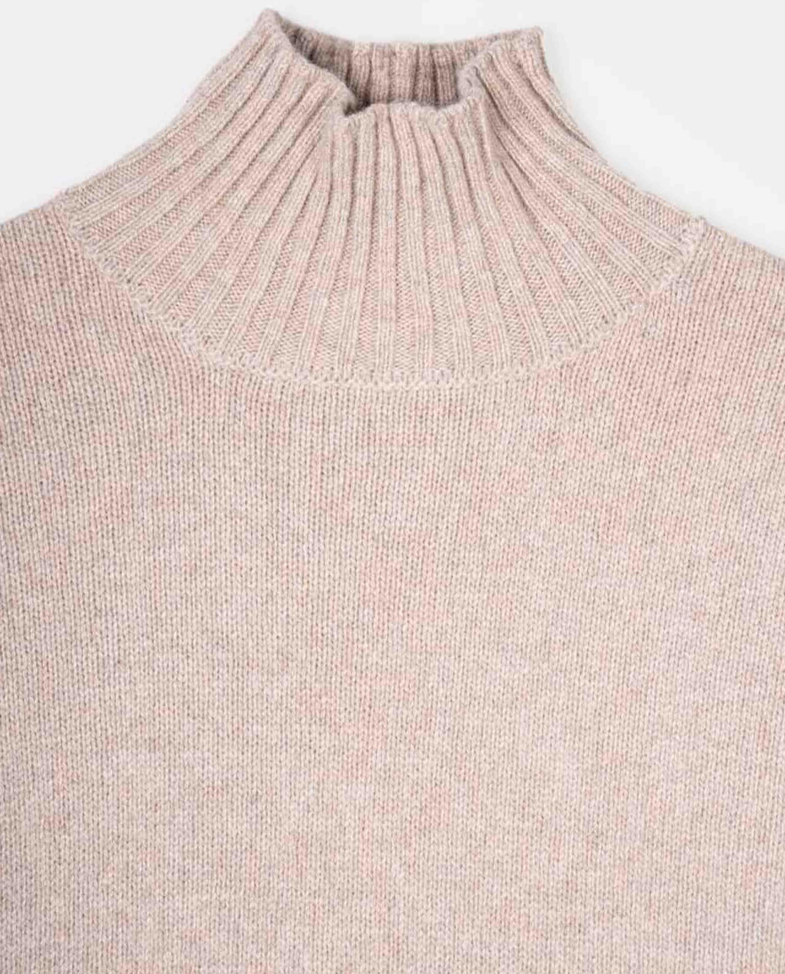 Pull col montant en cachemire et laine recyclés