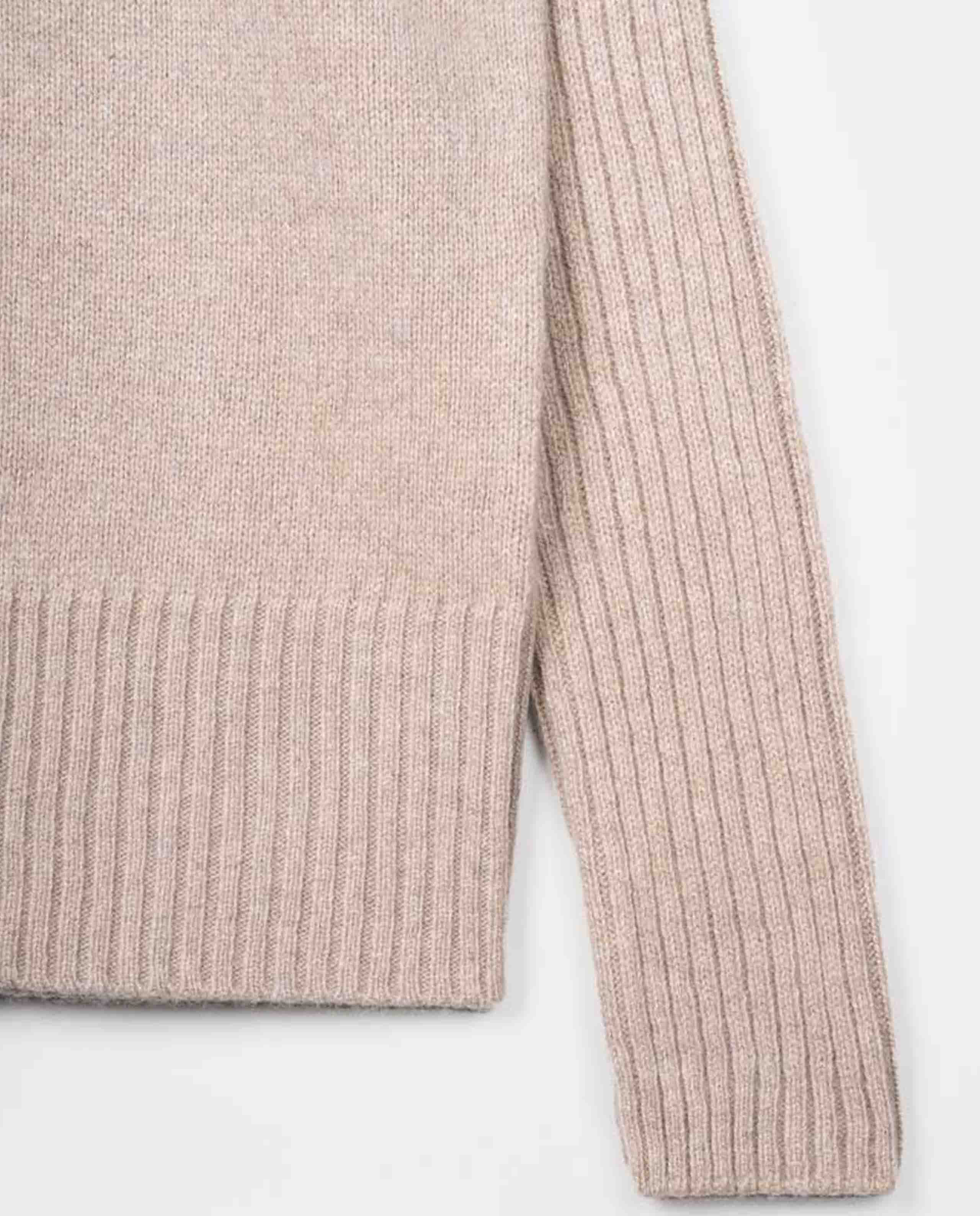 Pull col montant en cachemire et laine recyclés