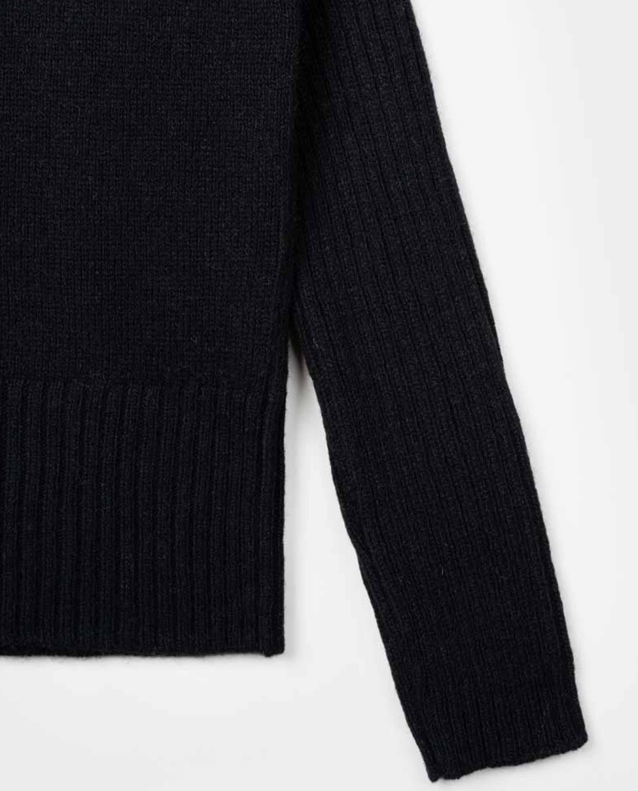 Pull col montant en cachemire et laine recyclés