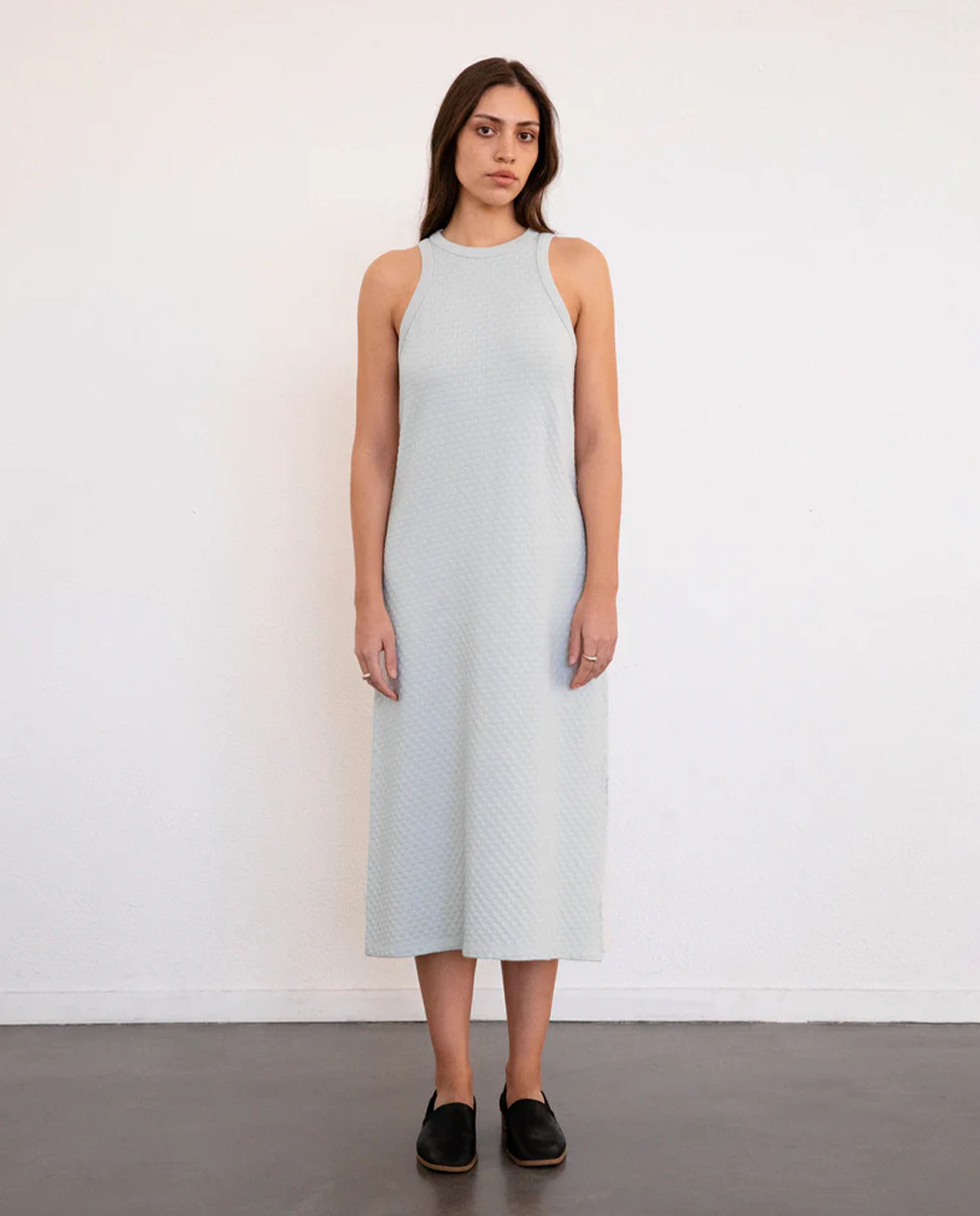 marché commun robe en maille en coton bio gris clair rotholz