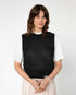 marché commun gilet tricot ajouré en coton bio noir rotholz