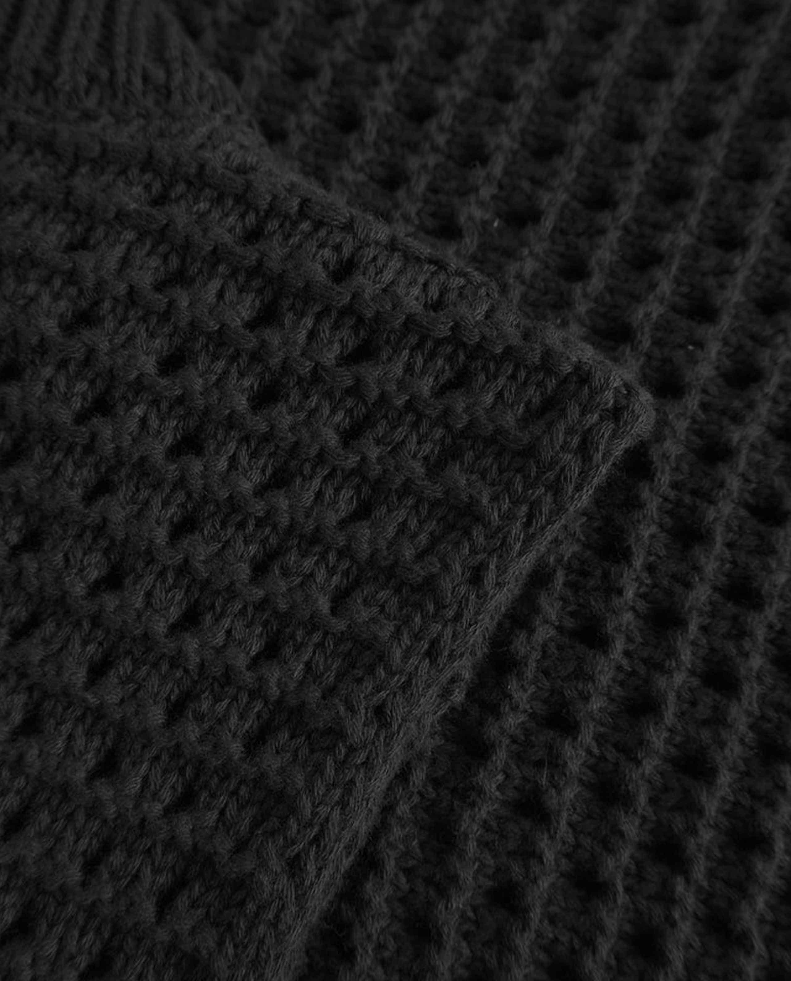 marché commun gilet tricot ajouré en coton bio noir rotholz