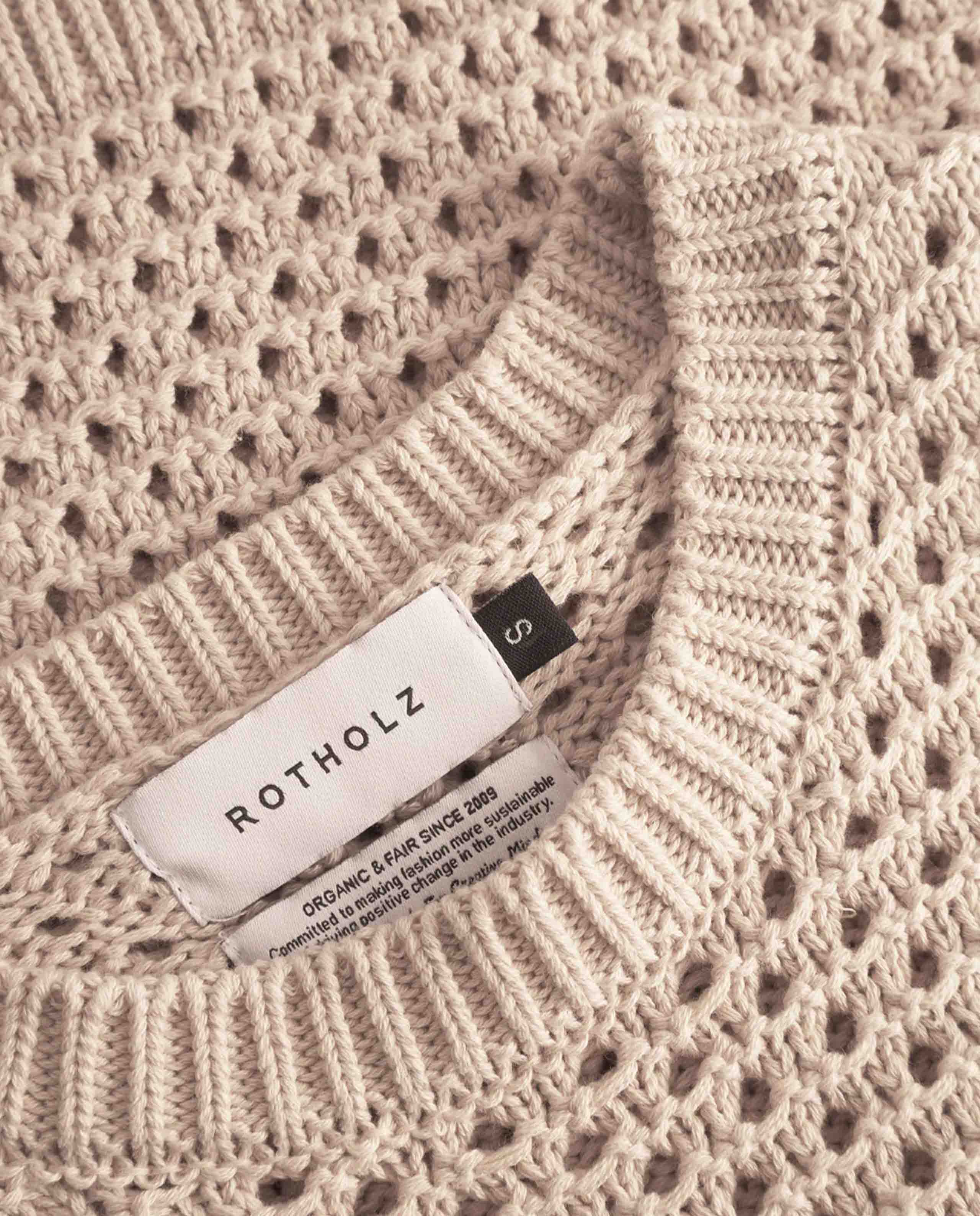 marché commun gilet ajouré en maille sans manches beige naturel rotholz