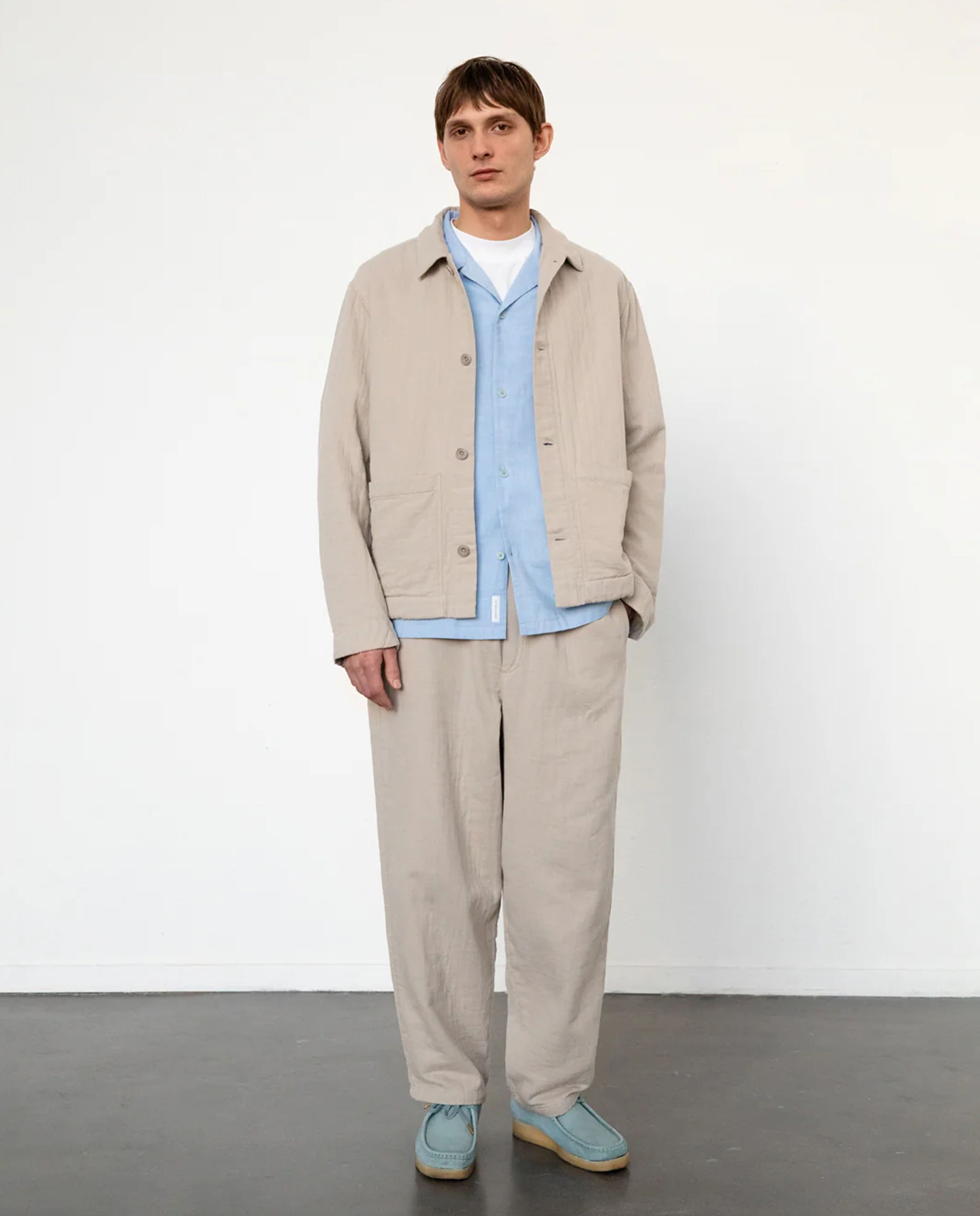 marché commun veste workwear en coton recyclé beige sable rotholz