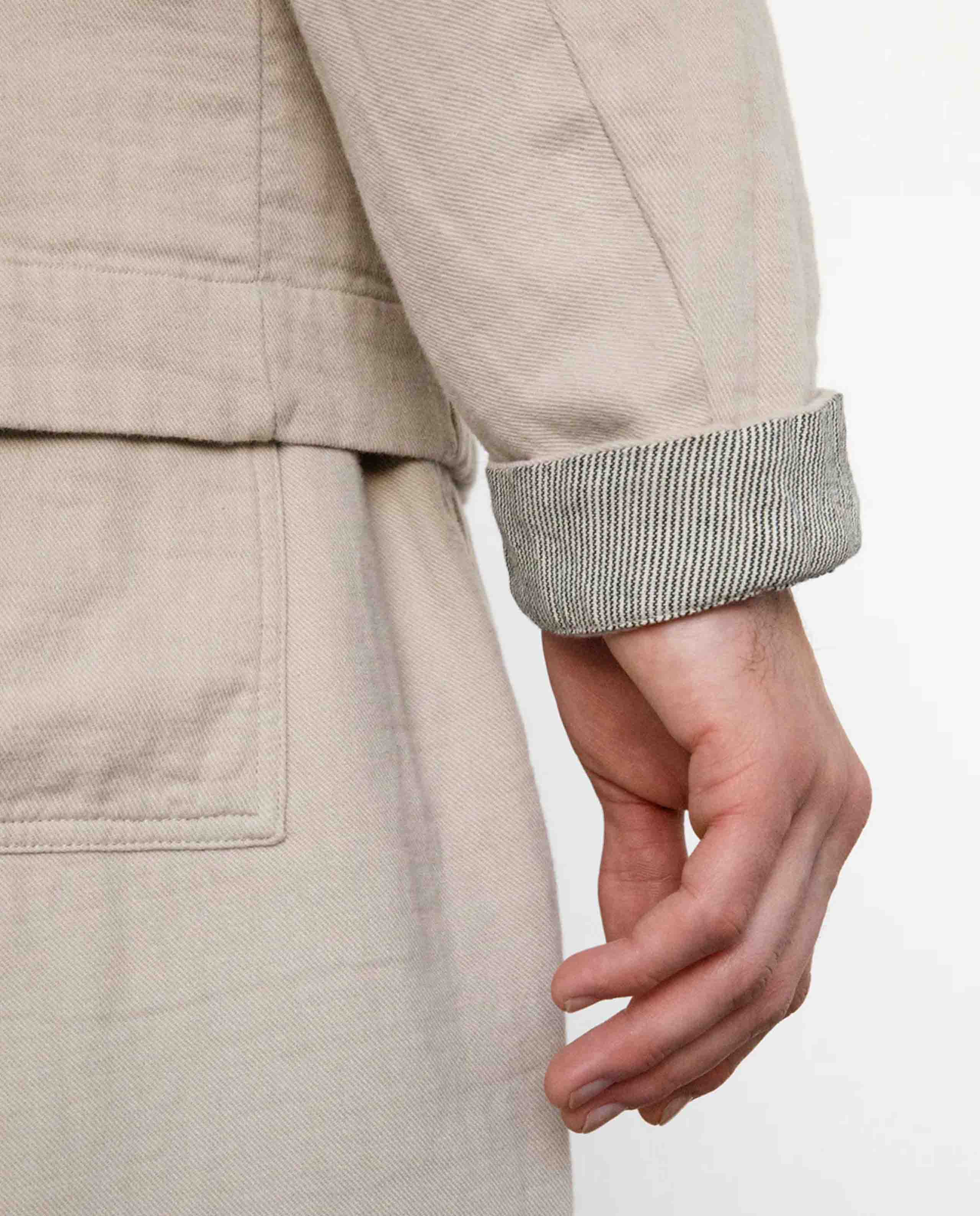 marché commun veste workwear en coton recyclé beige sable rotholz