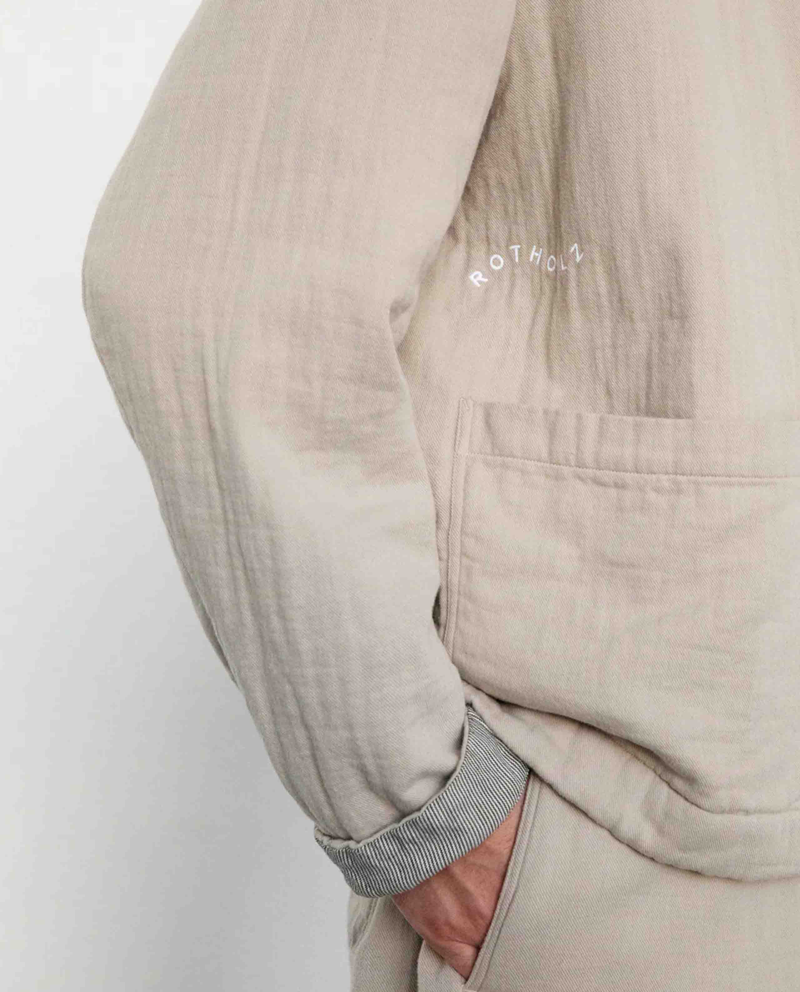 marché commun veste workwear en coton recyclé beige sable rotholz