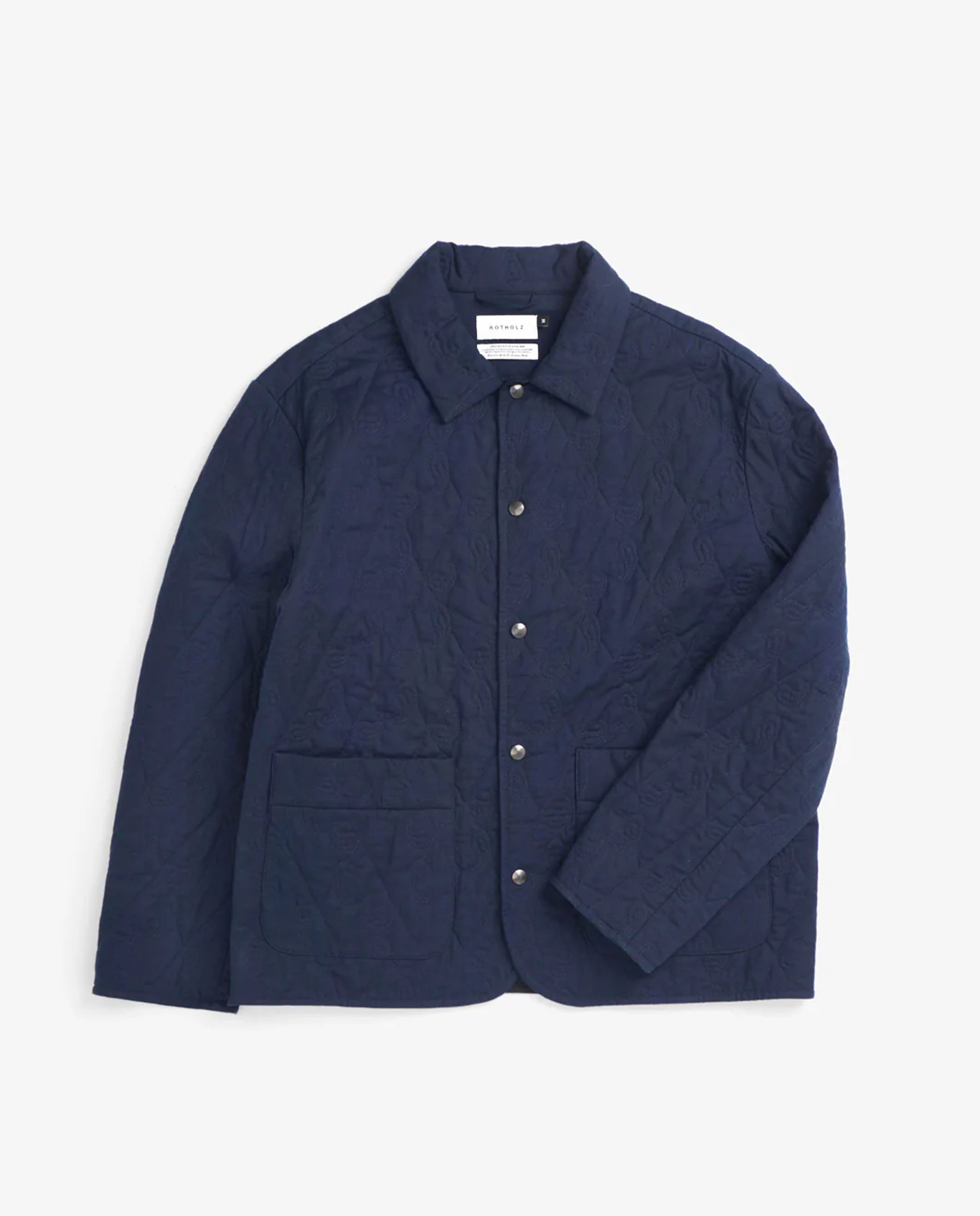 marché commun veste liner matelassée en coton bio bleu marine rotholz