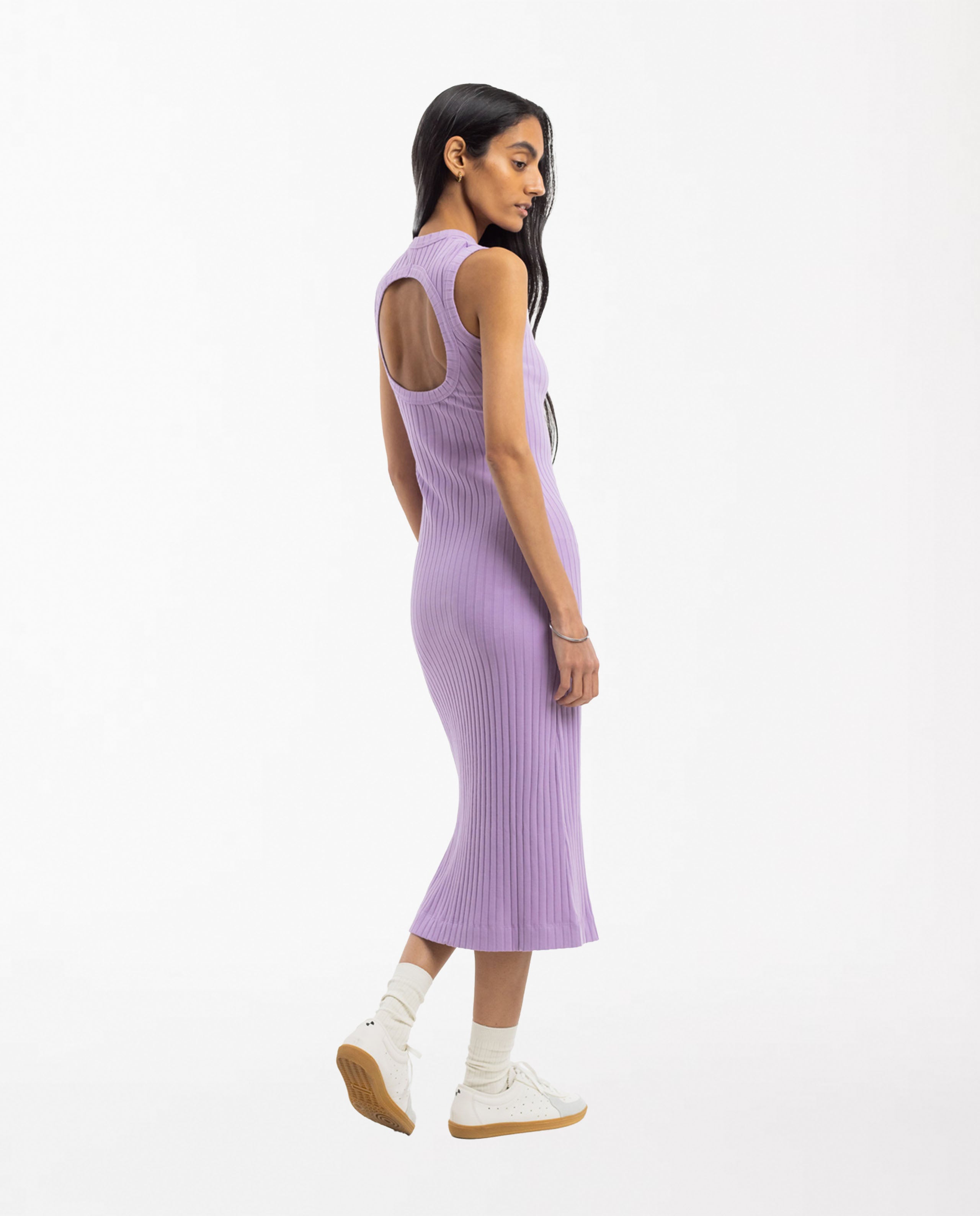 Marché Commun Robe midi dos nu en coton bio lavande Rotholz