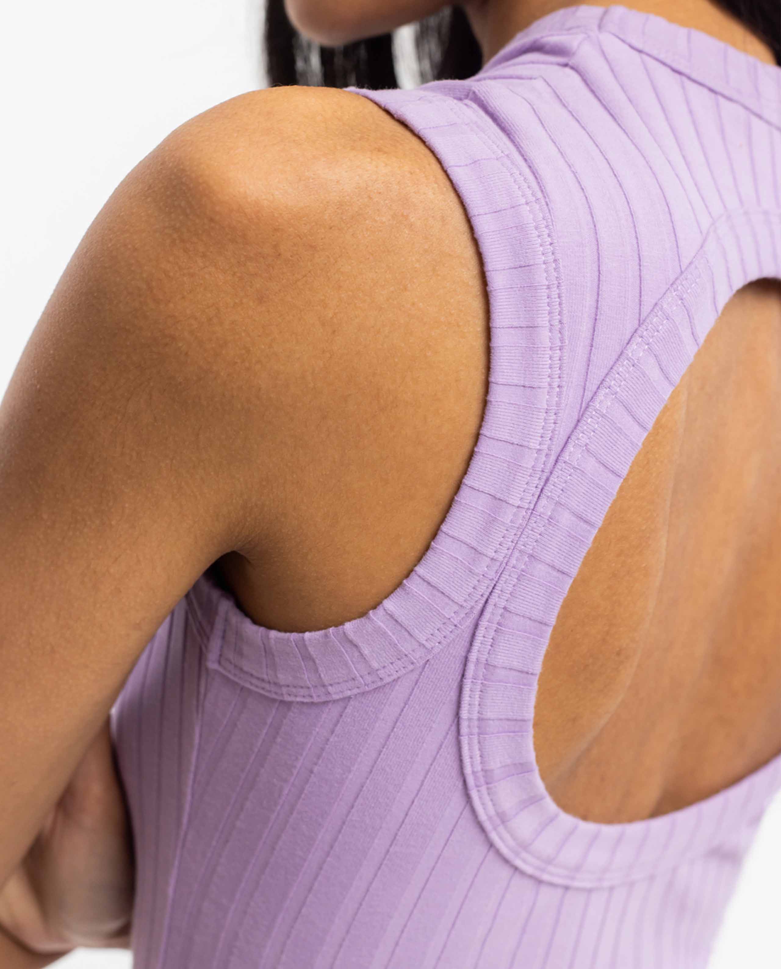 Marché Commun Robe midi dos nu en coton bio lavande Rotholz