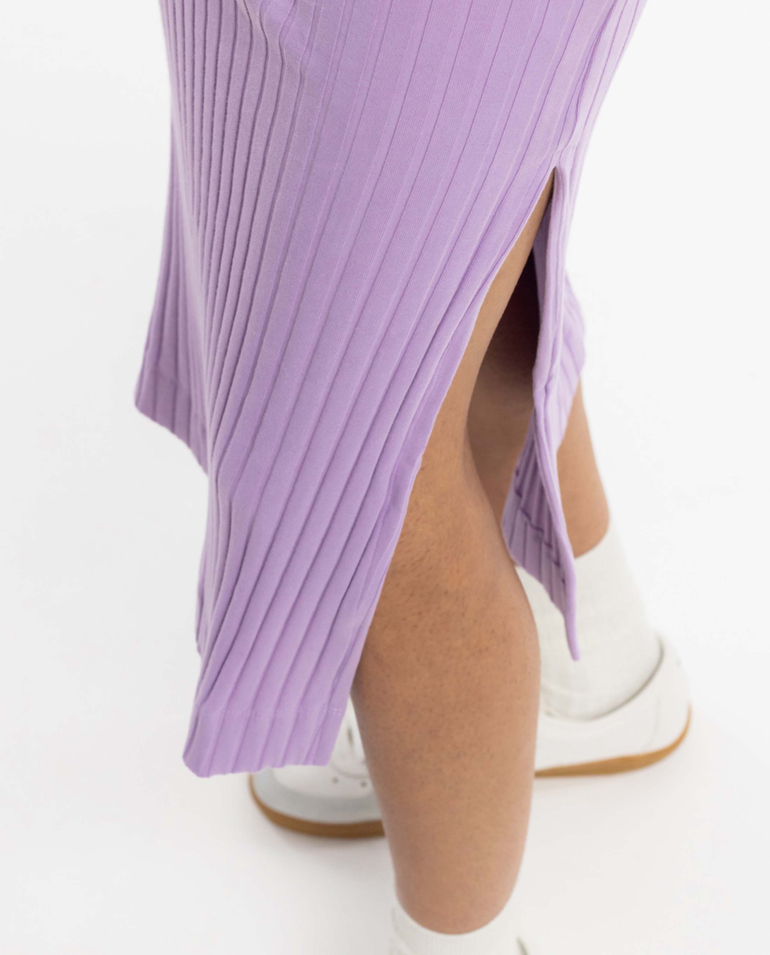 Marché Commun Robe midi dos nu en coton bio lavande Rotholz