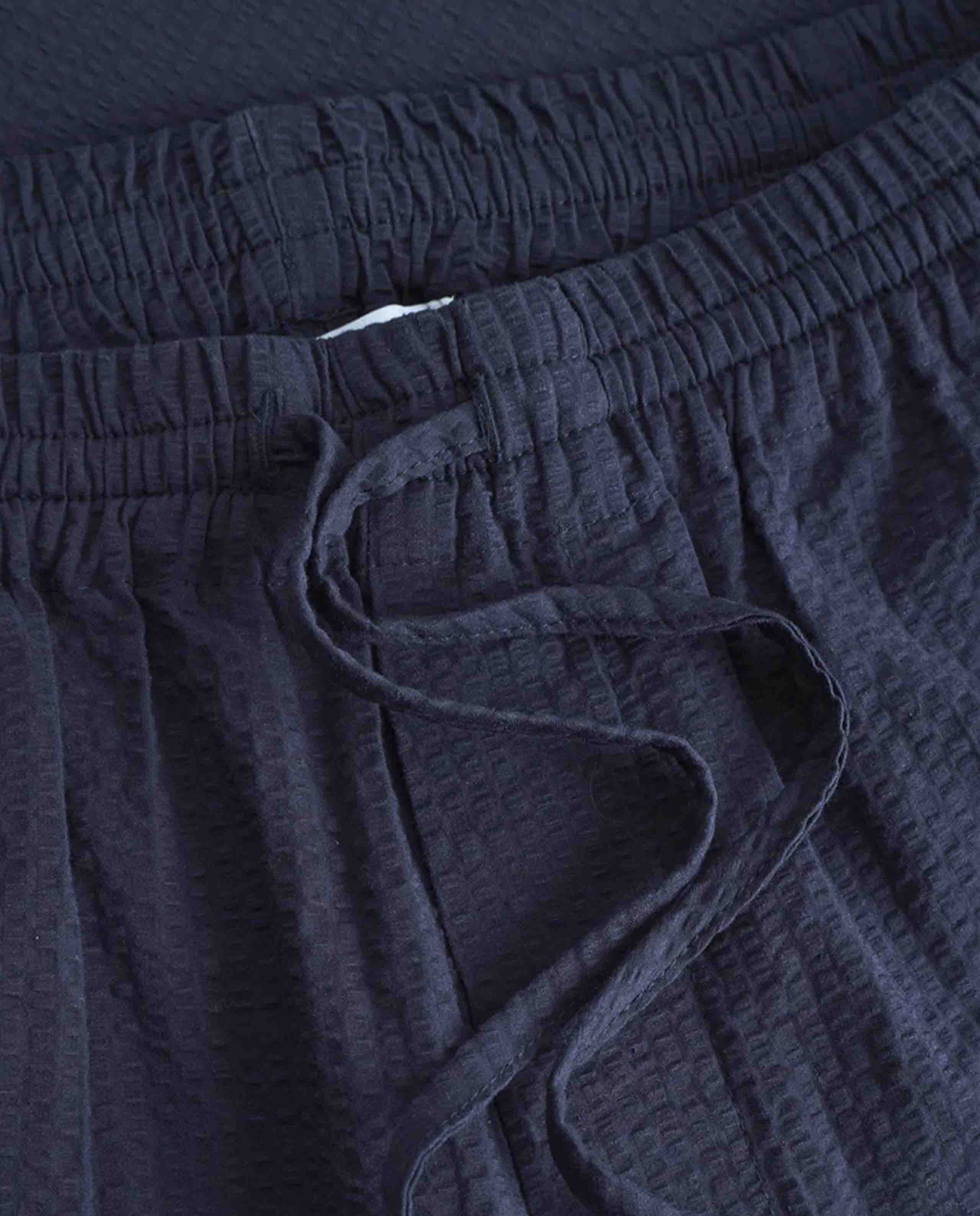 marché commun pantalon gaufré en coton bio bleu marine rotholz