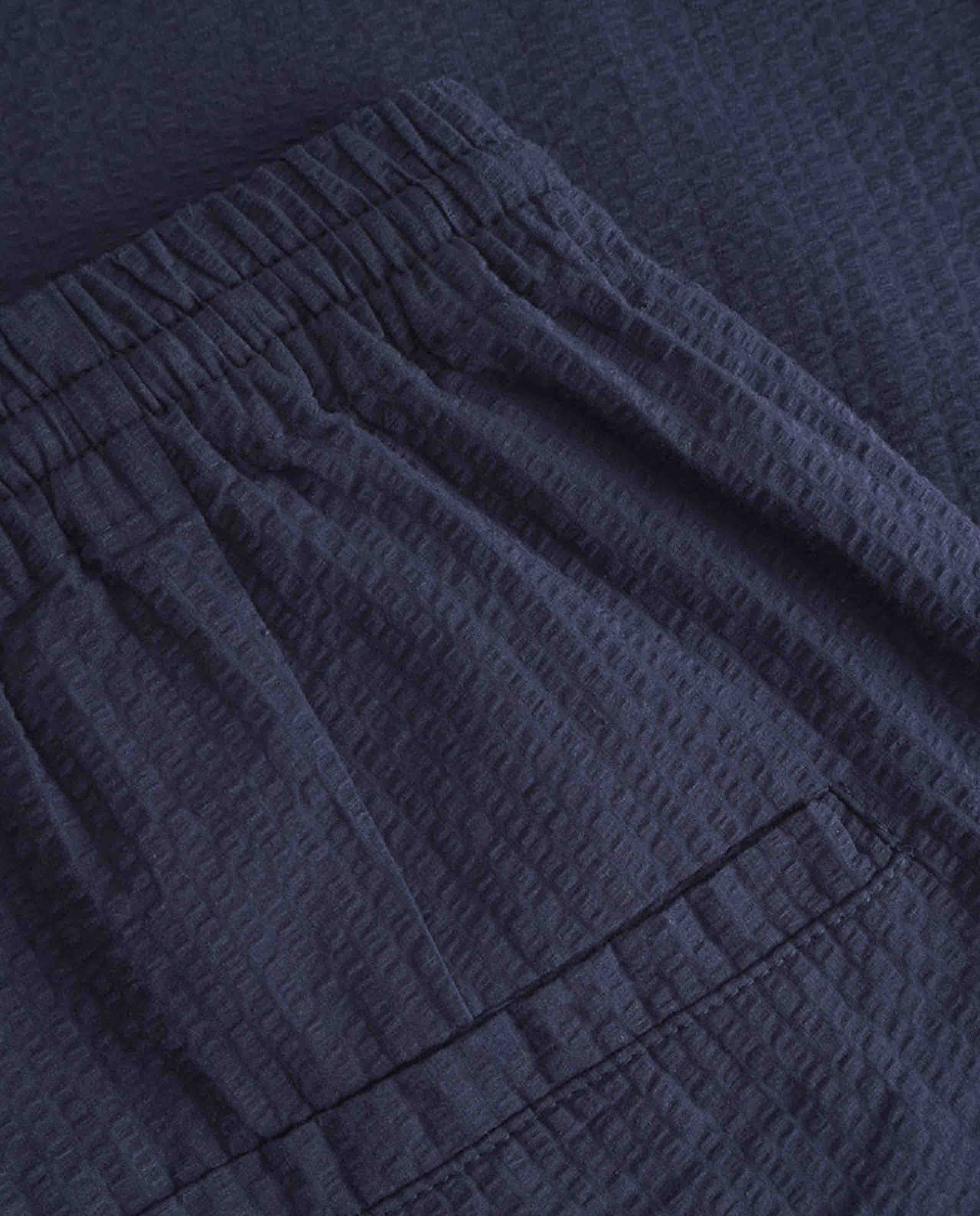 marché commun pantalon gaufré en coton bio bleu marine rotholz
