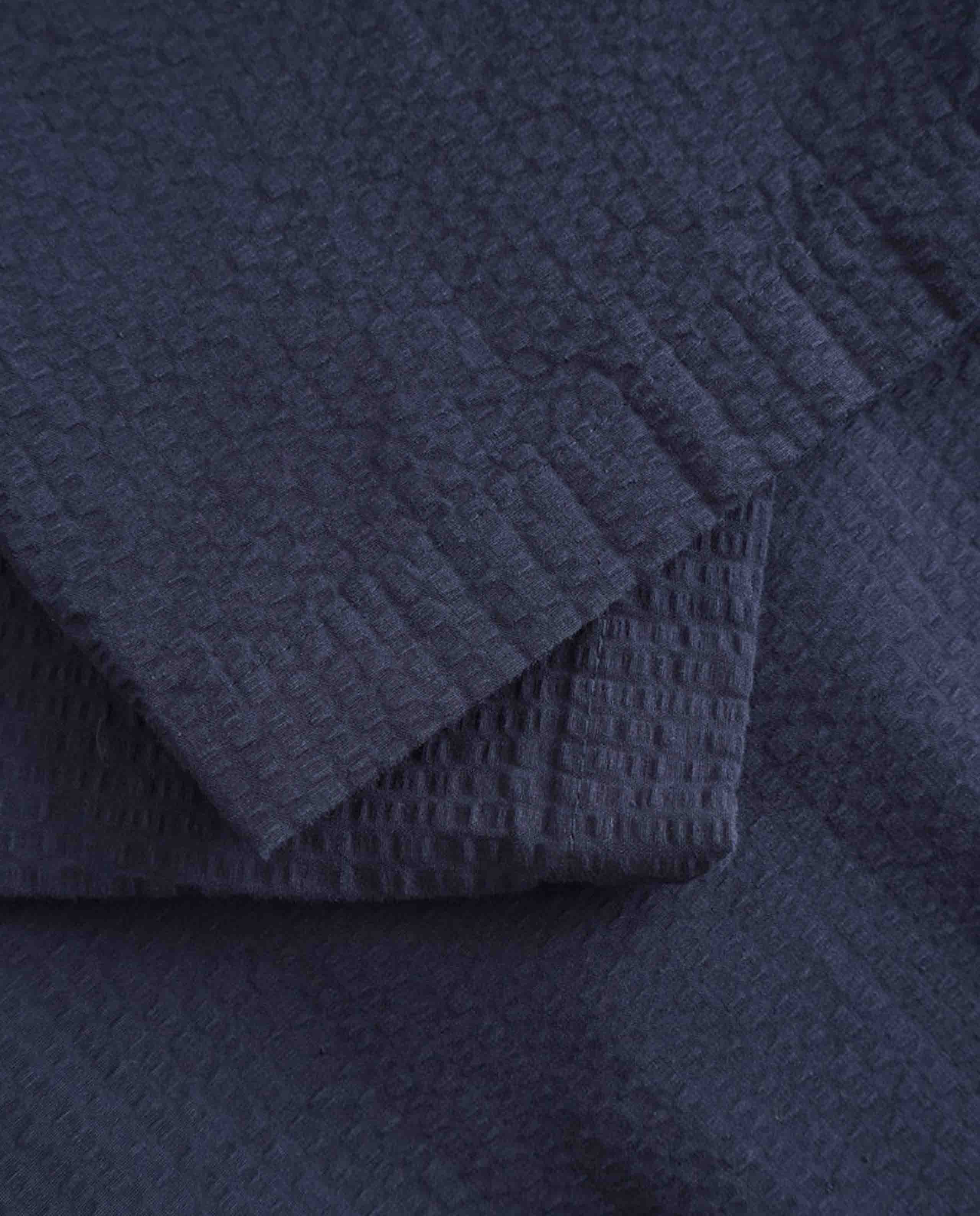 marché commun pantalon gaufré en coton bio bleu marine rotholz