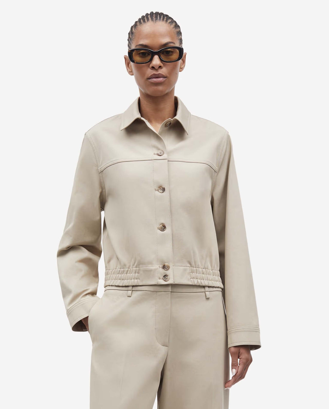 marché commun surchemise en coton bio beige samsoe samsoe