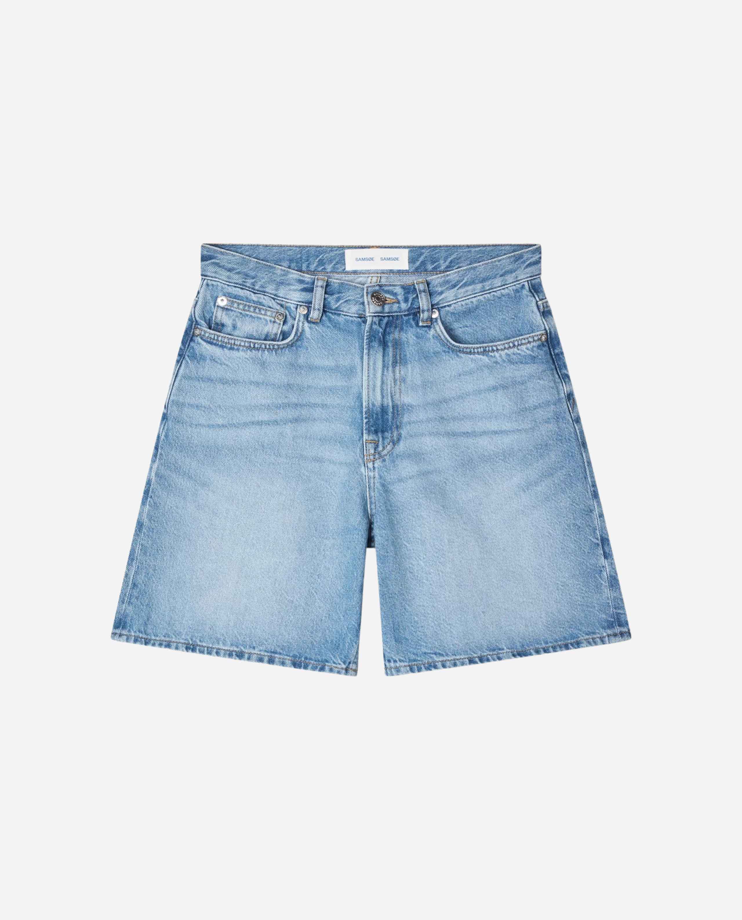 marché commun bermuda en denim bio bleu samsoe samsoe