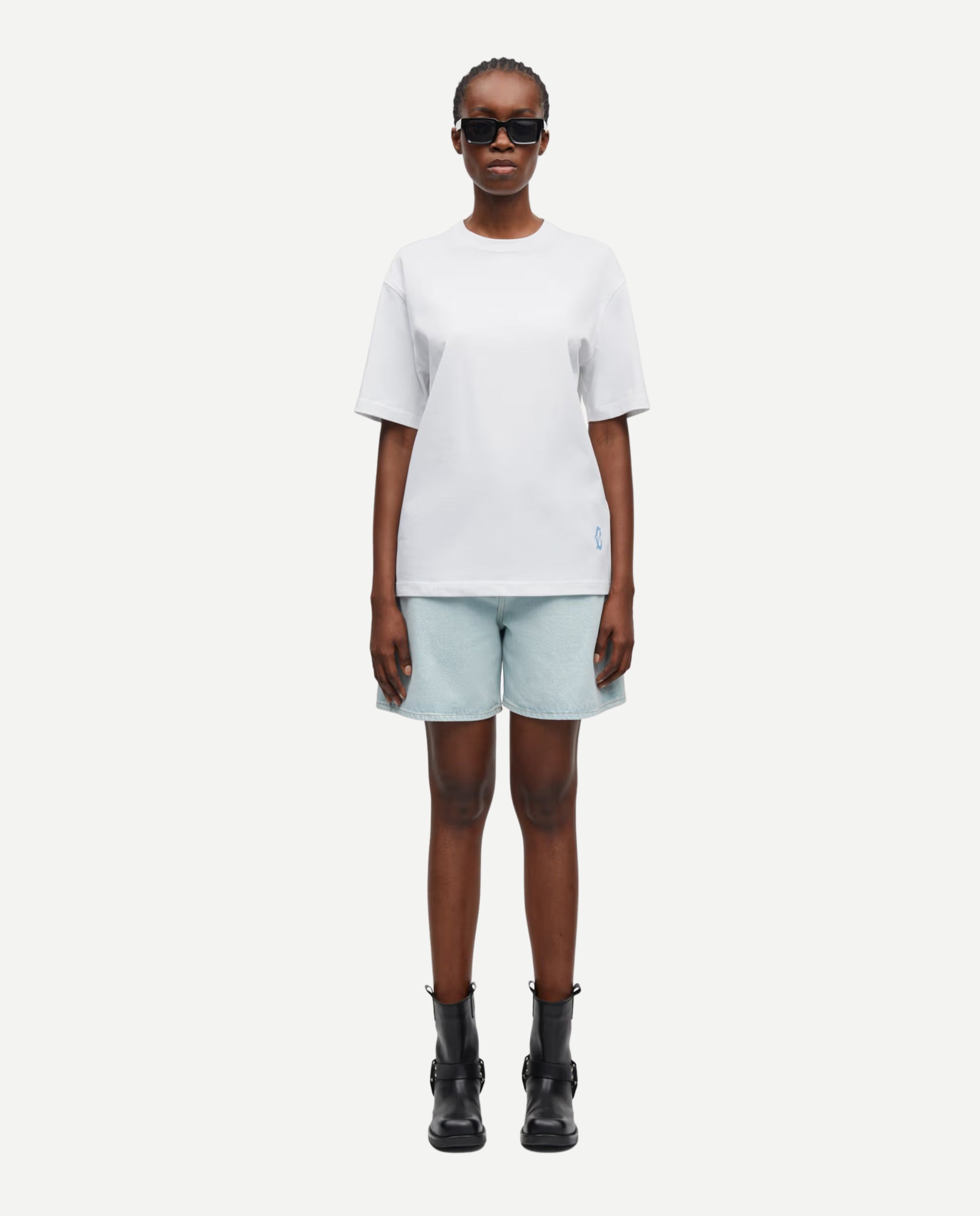 marche commun short bermuda en denim bio bleu clair samsoe samsoe