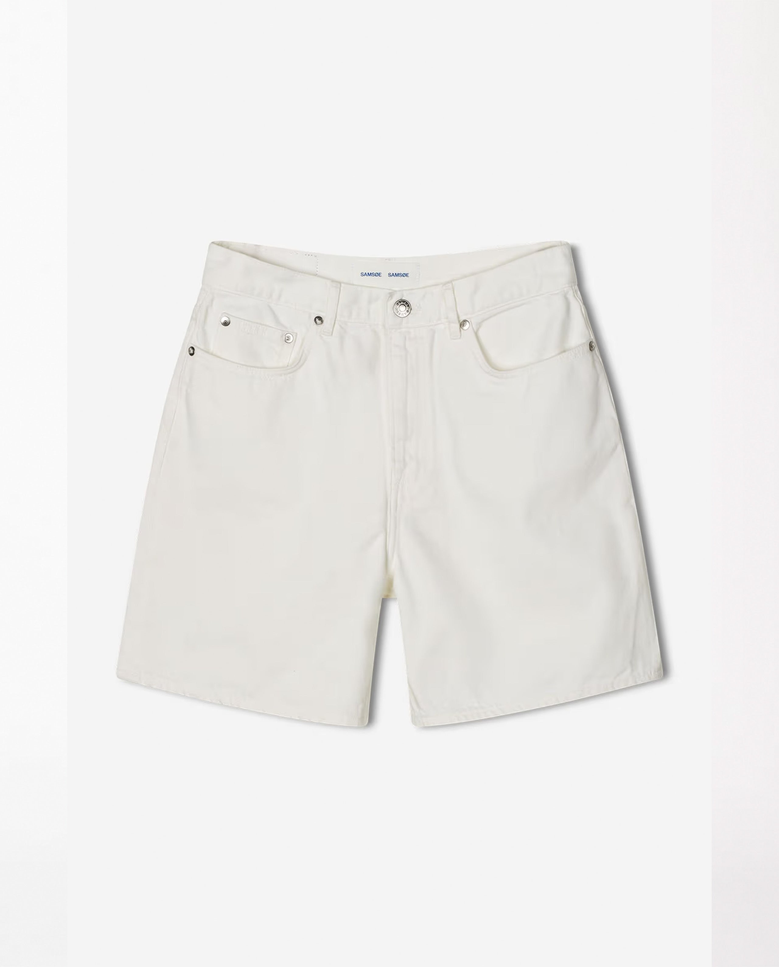marché commun bermuda en denim bio blanc samsoe samsoe
