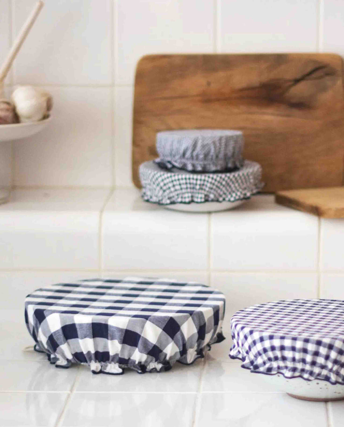 Marché Commun Charlottes alimentaires vichy bleu marine wabi paris