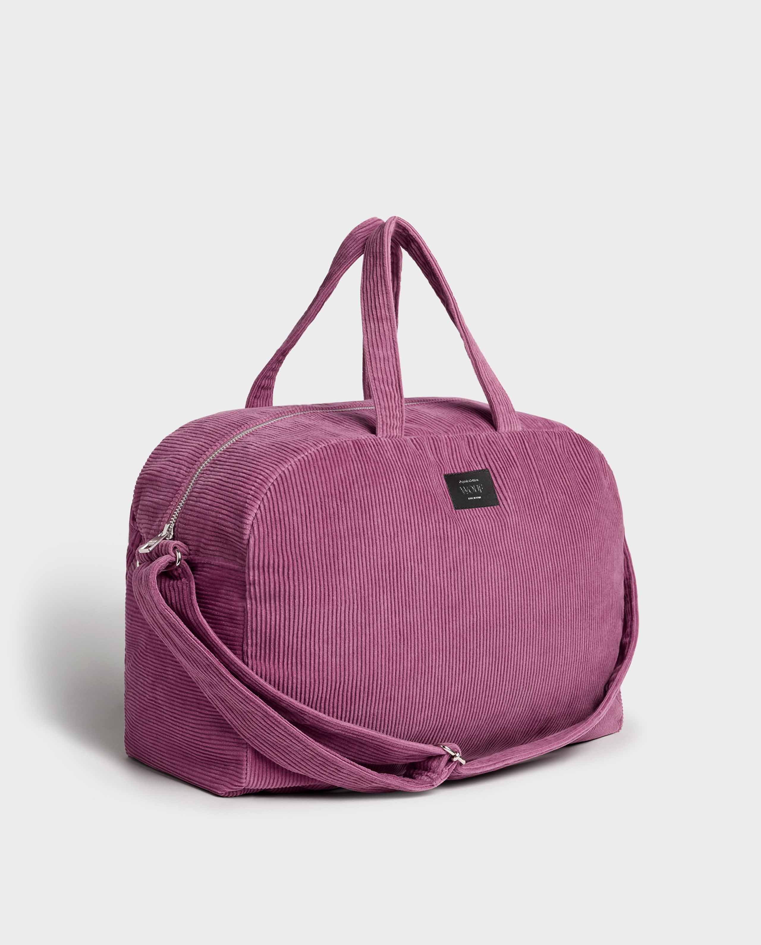 Marché Commun sac weekend velours mauve Wouf