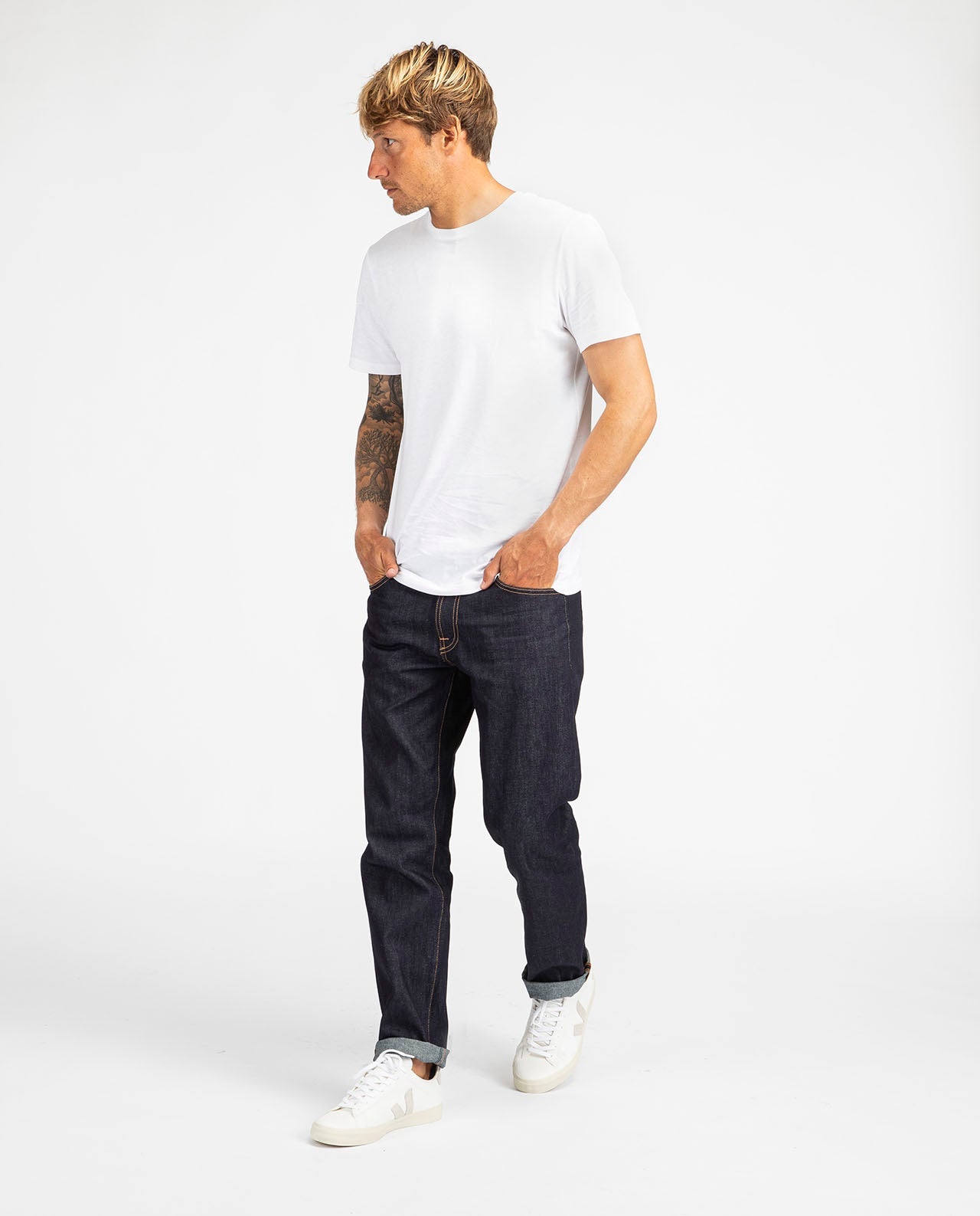 marché commun organic basics t-shirt homme manches courtes coton biologique basique éco-responsable éthique blanc