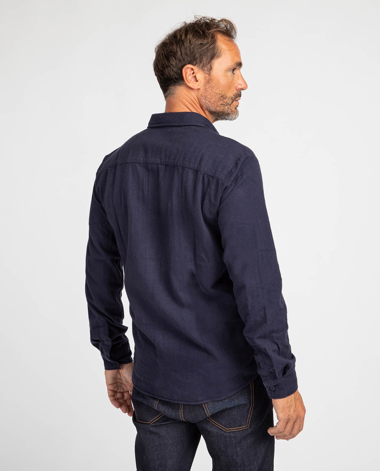 marché commun bask in the sun chemise homme éco-responsable bleu marine coton biologique naturel