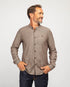marché commun bask in the sun chemise col officier coton ethique marron