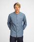 marché commun bask in the sun chemise homme col officier éthique chambray bleu