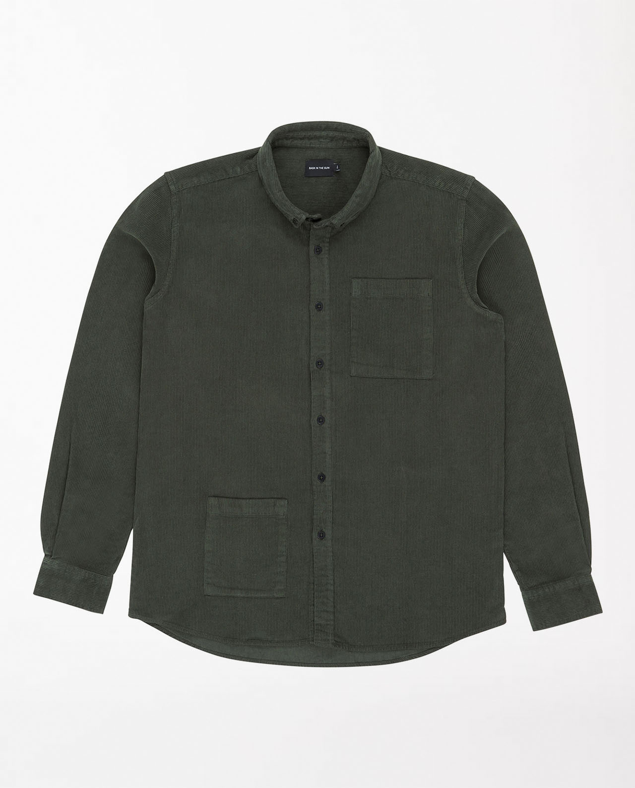 marché commun bask in the sun chemise velours côtelé homme vert fôret éthique
