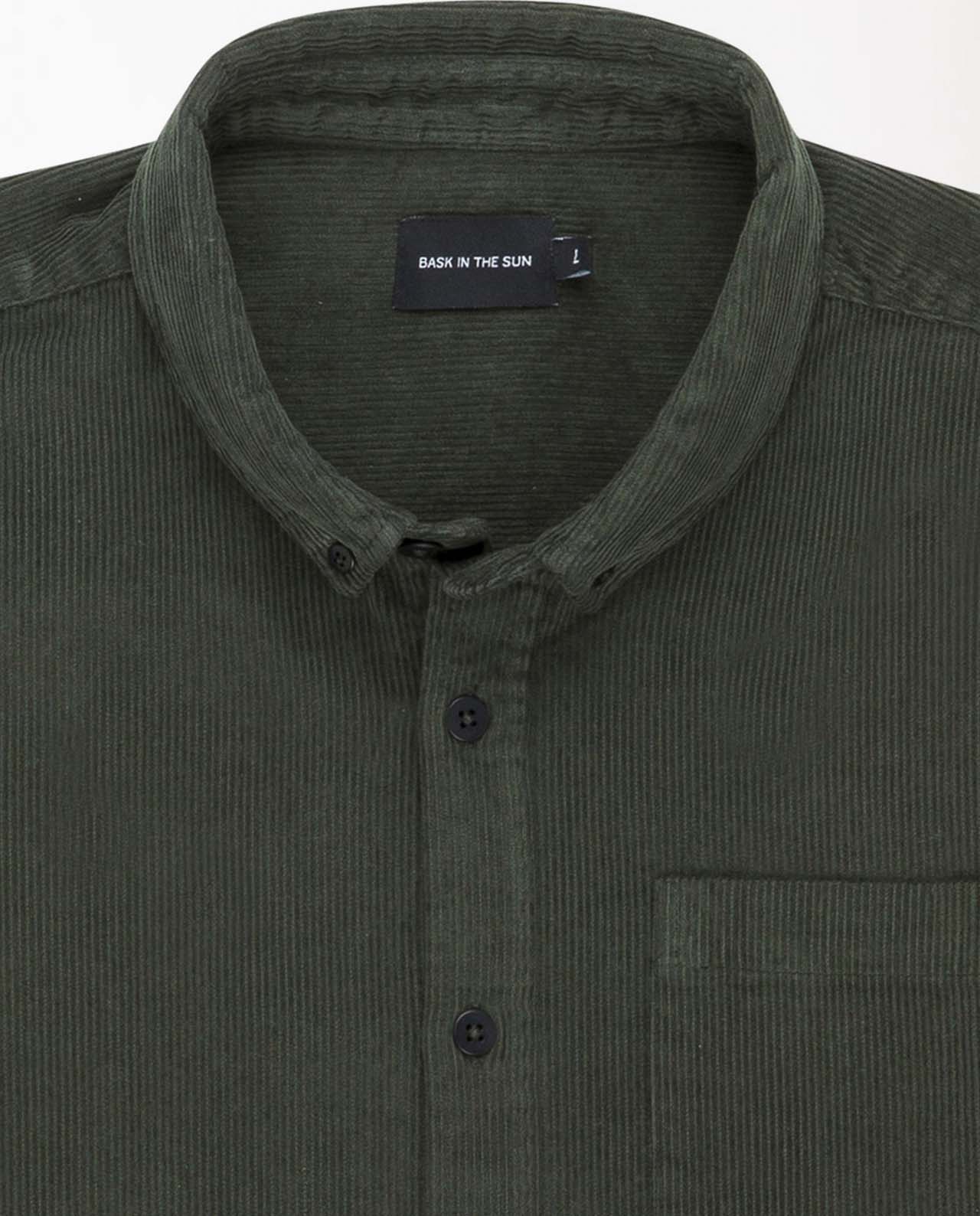 marché commun bask in the sun chemise velours côtelé homme vert fôret éthique